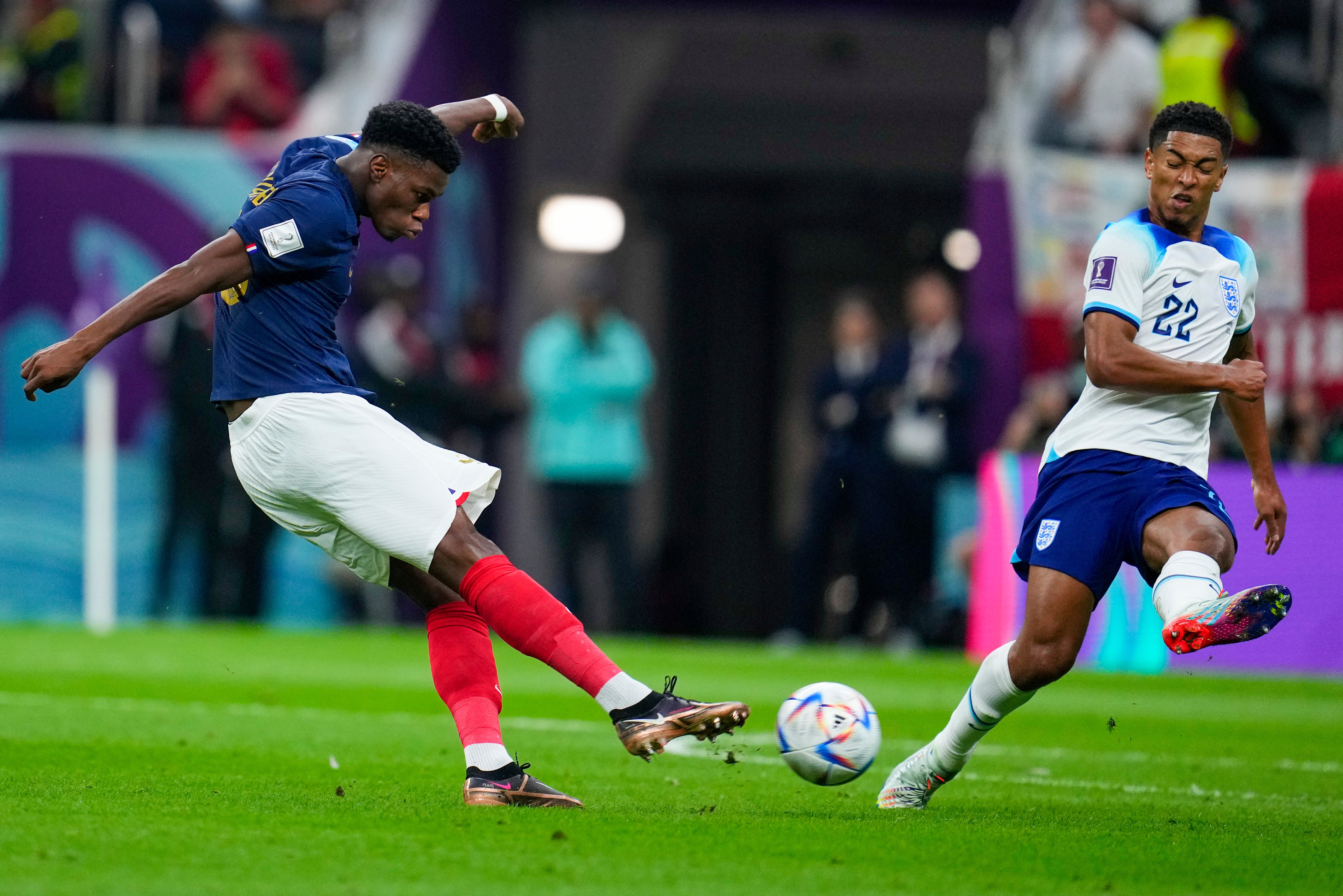 France’s Aurelien Tchouameni breaks the deadlock