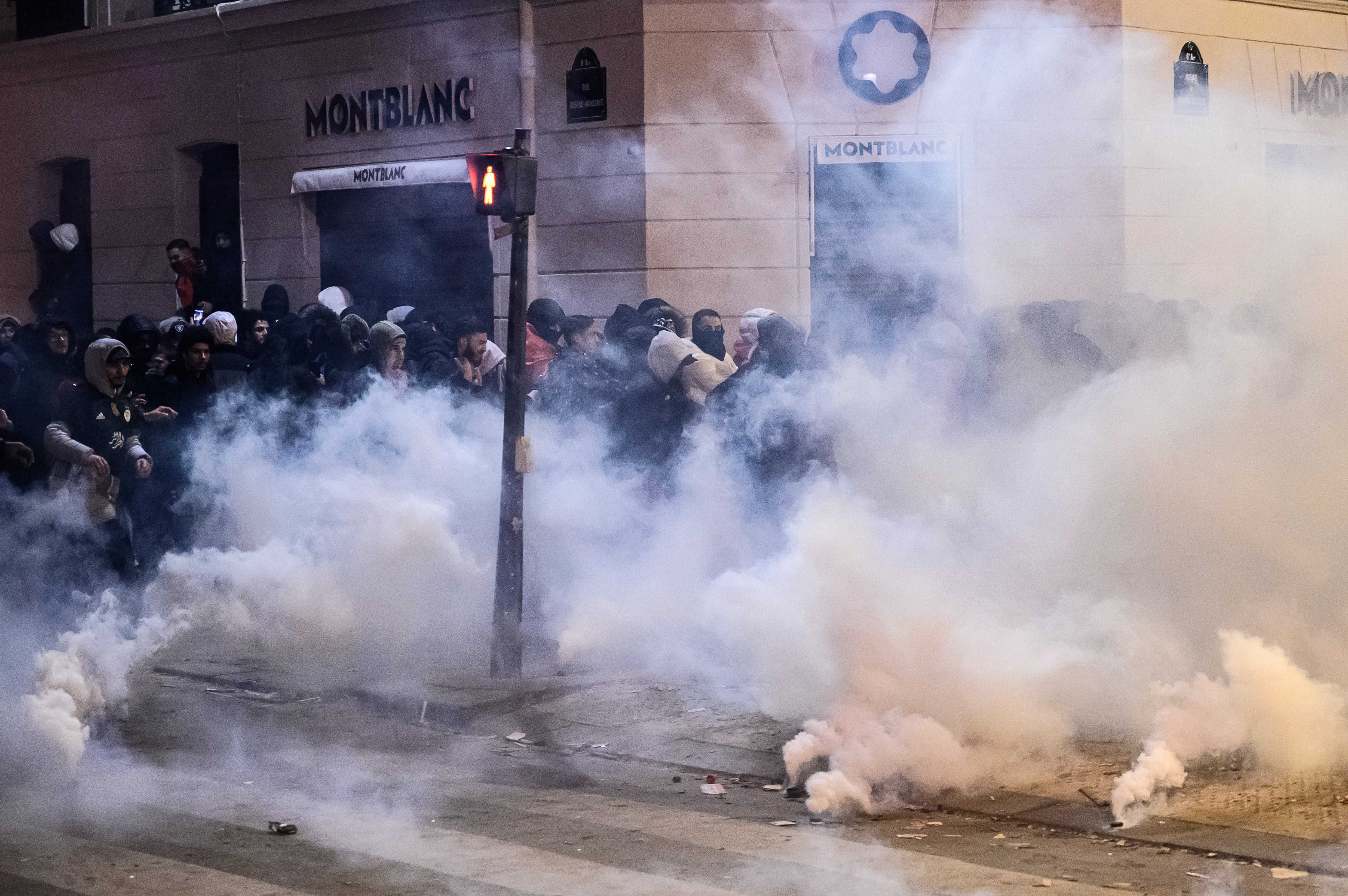 Tear gas was reportedly used by police officers in Paris