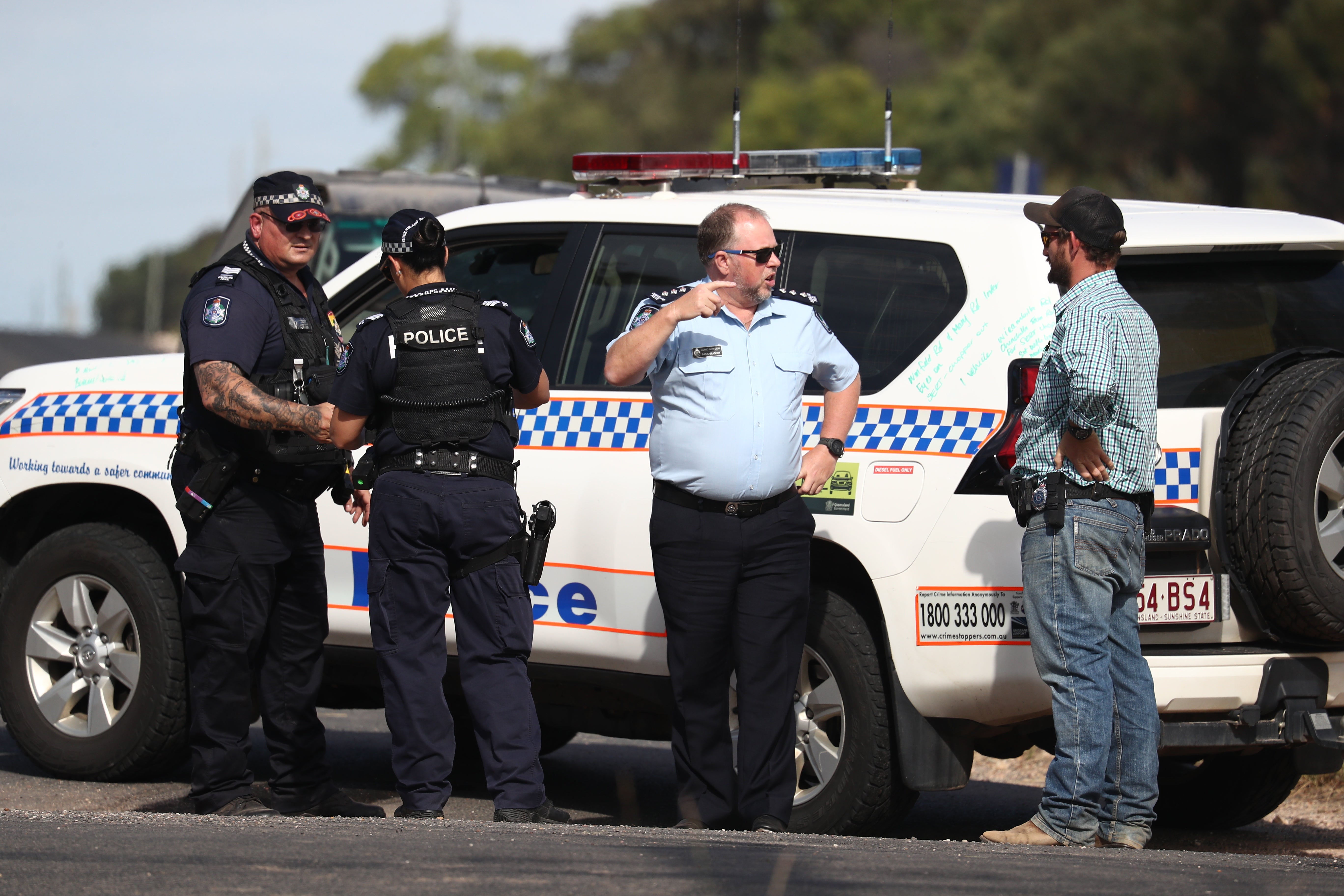 The annual event was attended by Queensland Police who assisted paramedics before the man was transported to hospital.