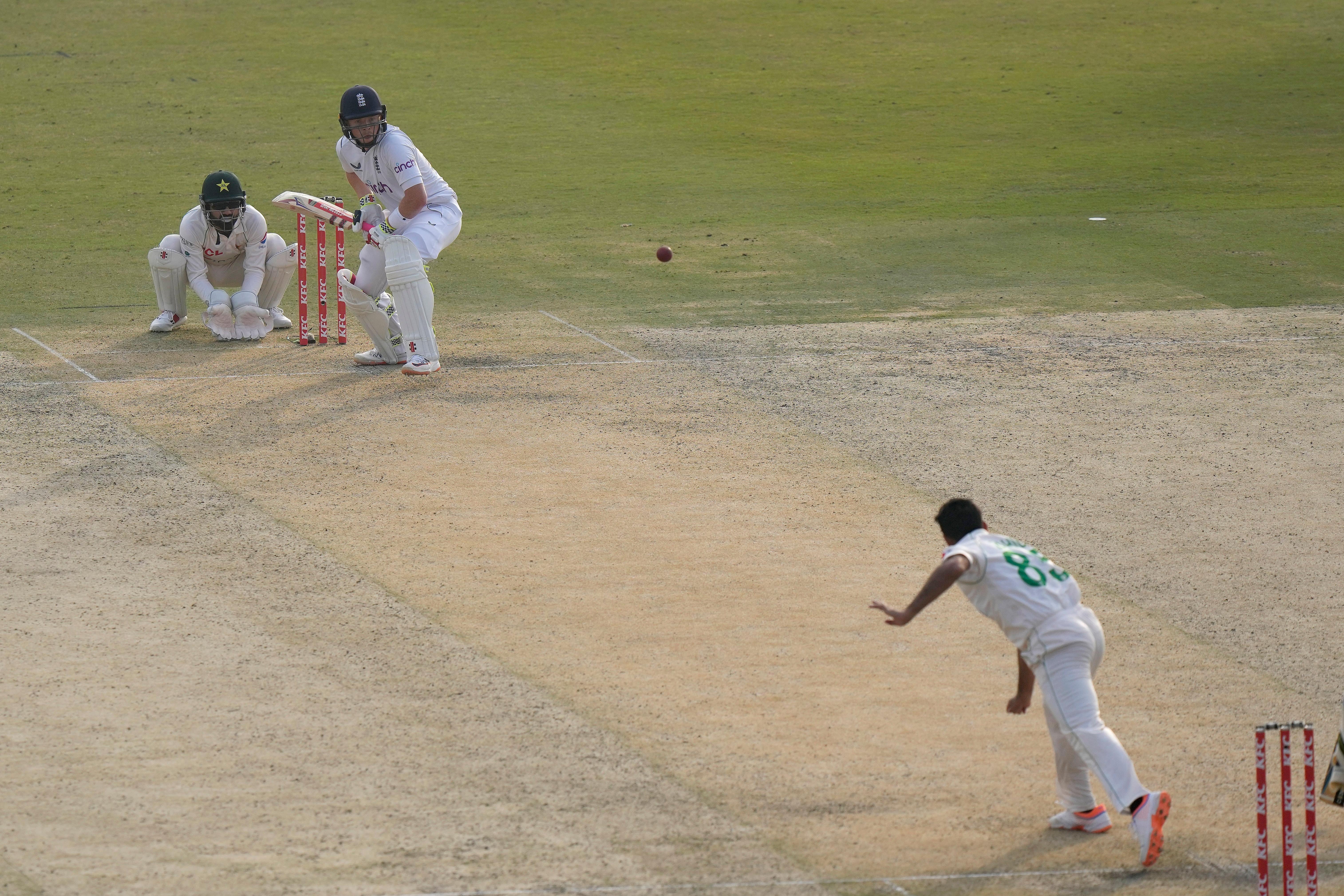 The Rawalpindi pitch used for the first Test between Pakistan and England has been rated as ‘below average’ (Anjum Naveed/AP)