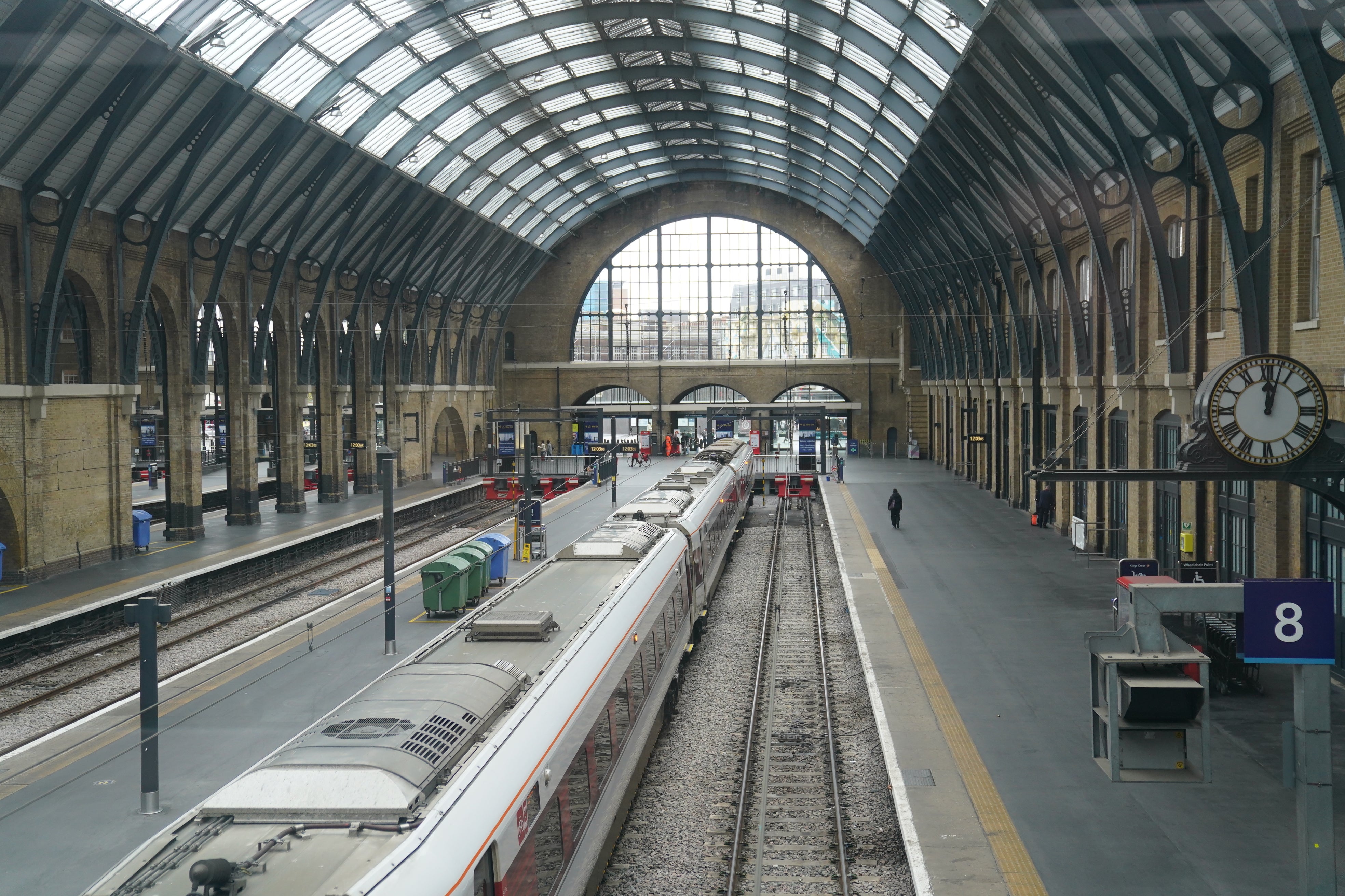 File photo: Empty platforms and a stationary train at Kings Cross station in London, after members of the drivers’ union Aslef and the Transport Salaried Staffs Association went on strike in October