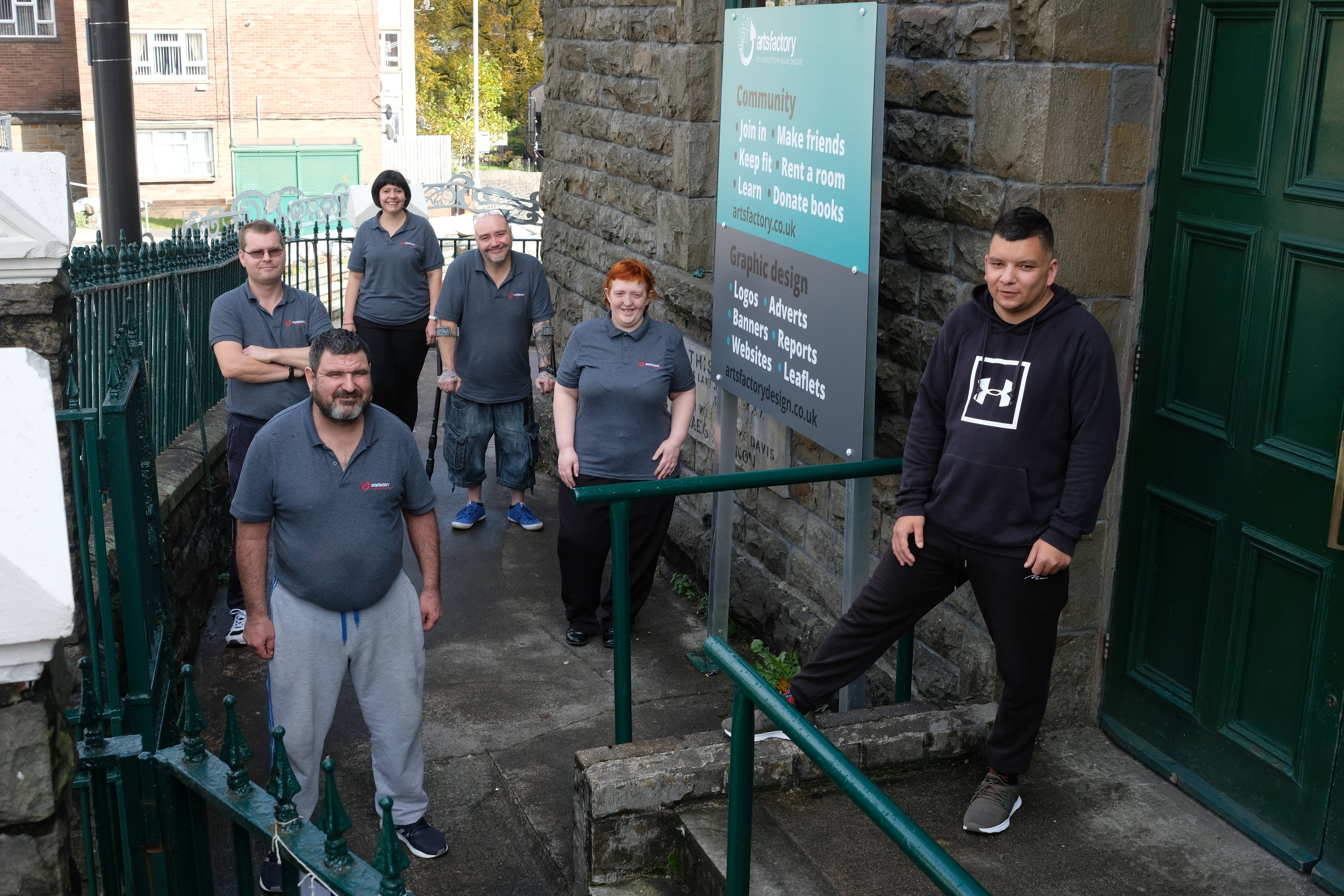 Staff and volunteers outside Arts Factory