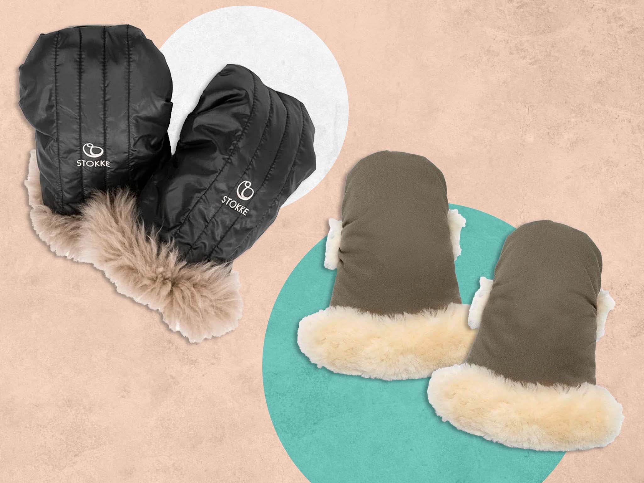 Clock up the pushchair mileage with individual mitts or joined handwarmers