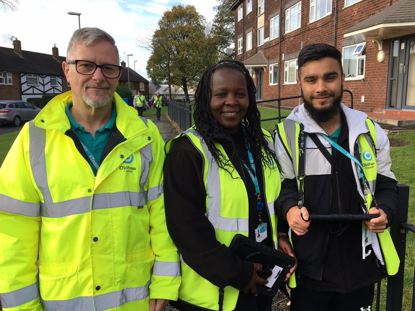 Stephen Flowers, Joyce Wachaga and Nazmul Haque from the doorstep engagement team