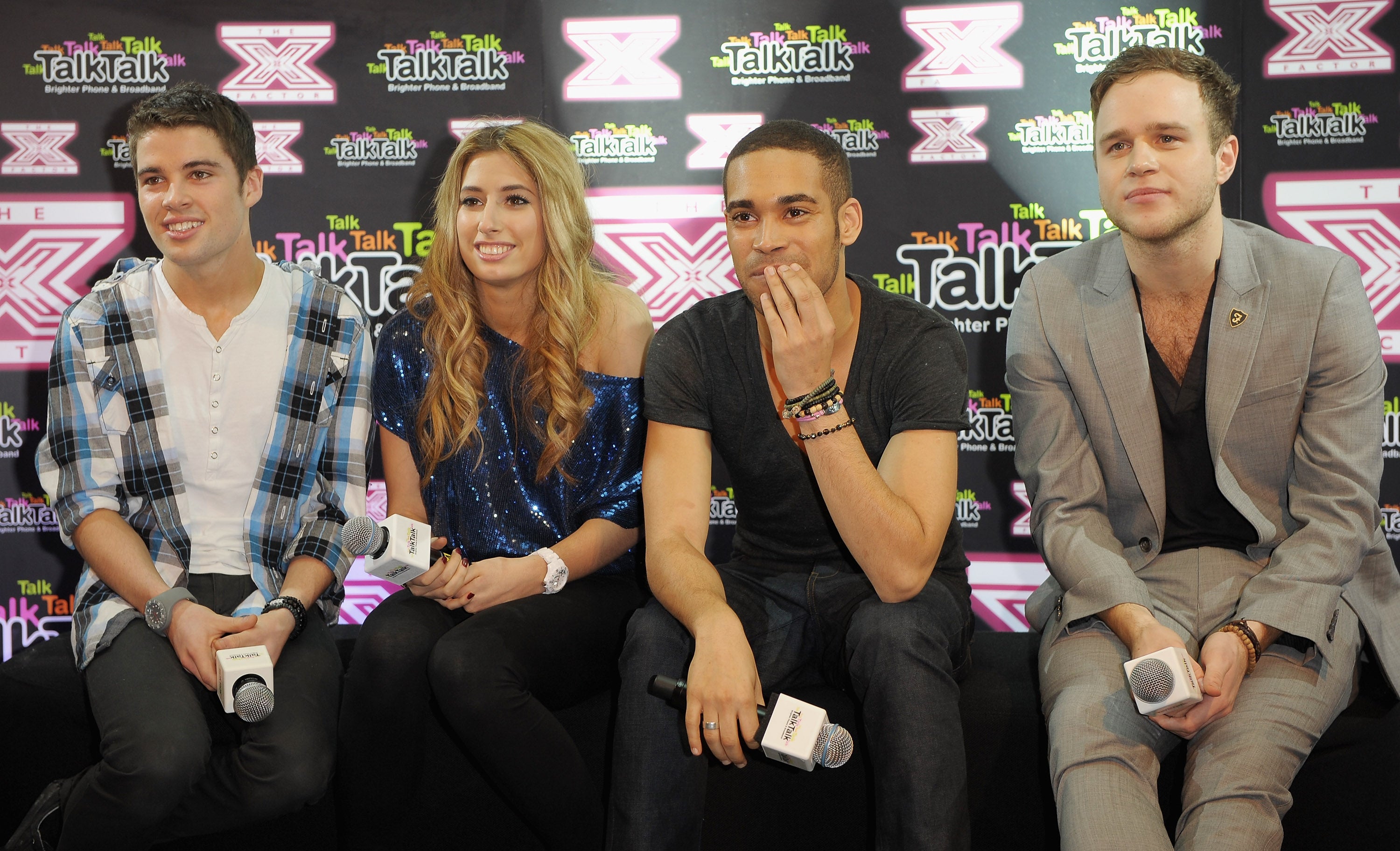 From L-R: ‘X Factor’ contestants Joe McElderry, Stacey Solomon, Danyl Johnson and Olly Murs in 2009