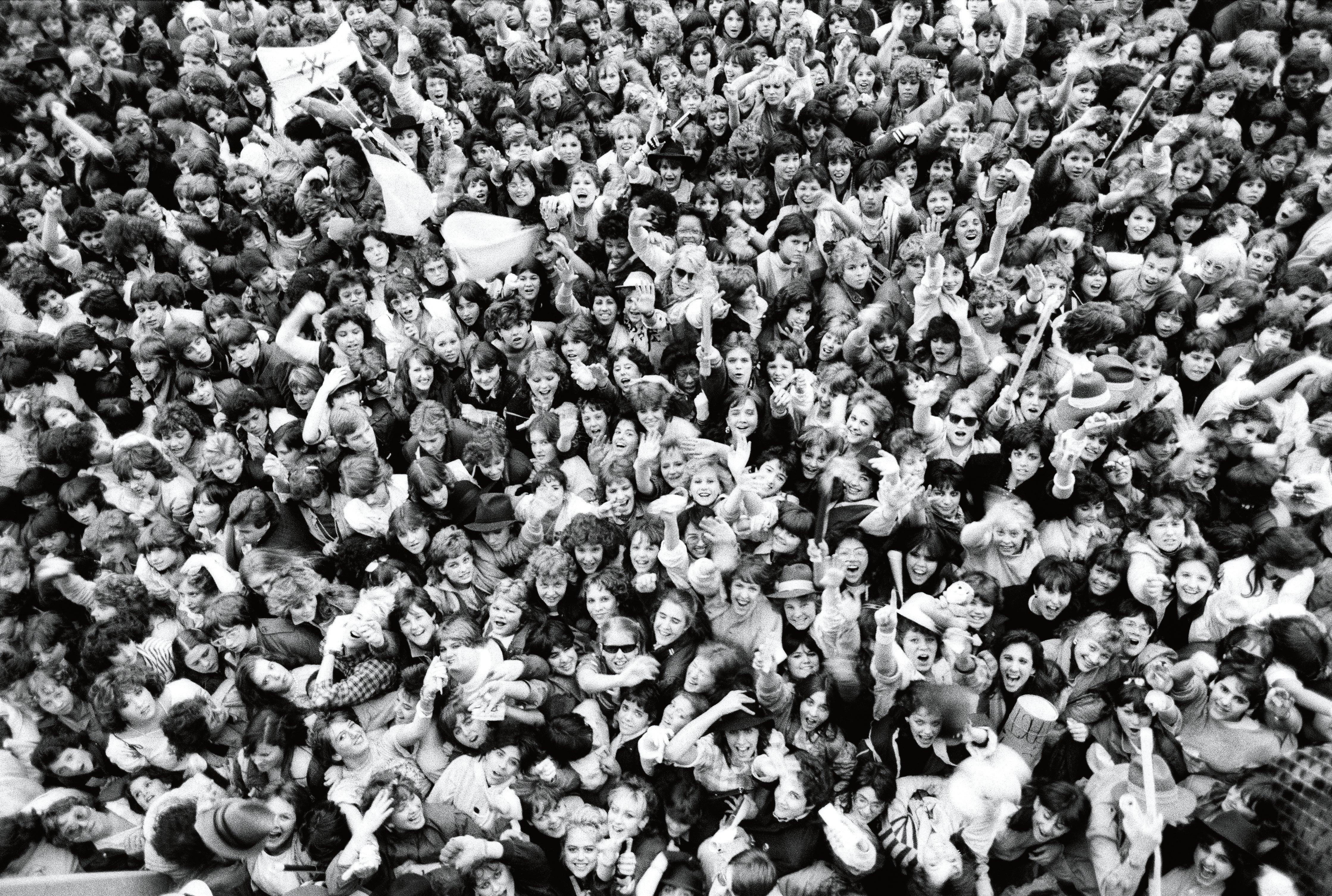 Fans gathered below the band’s dressing room on Duran Duran’s 1984 US tour