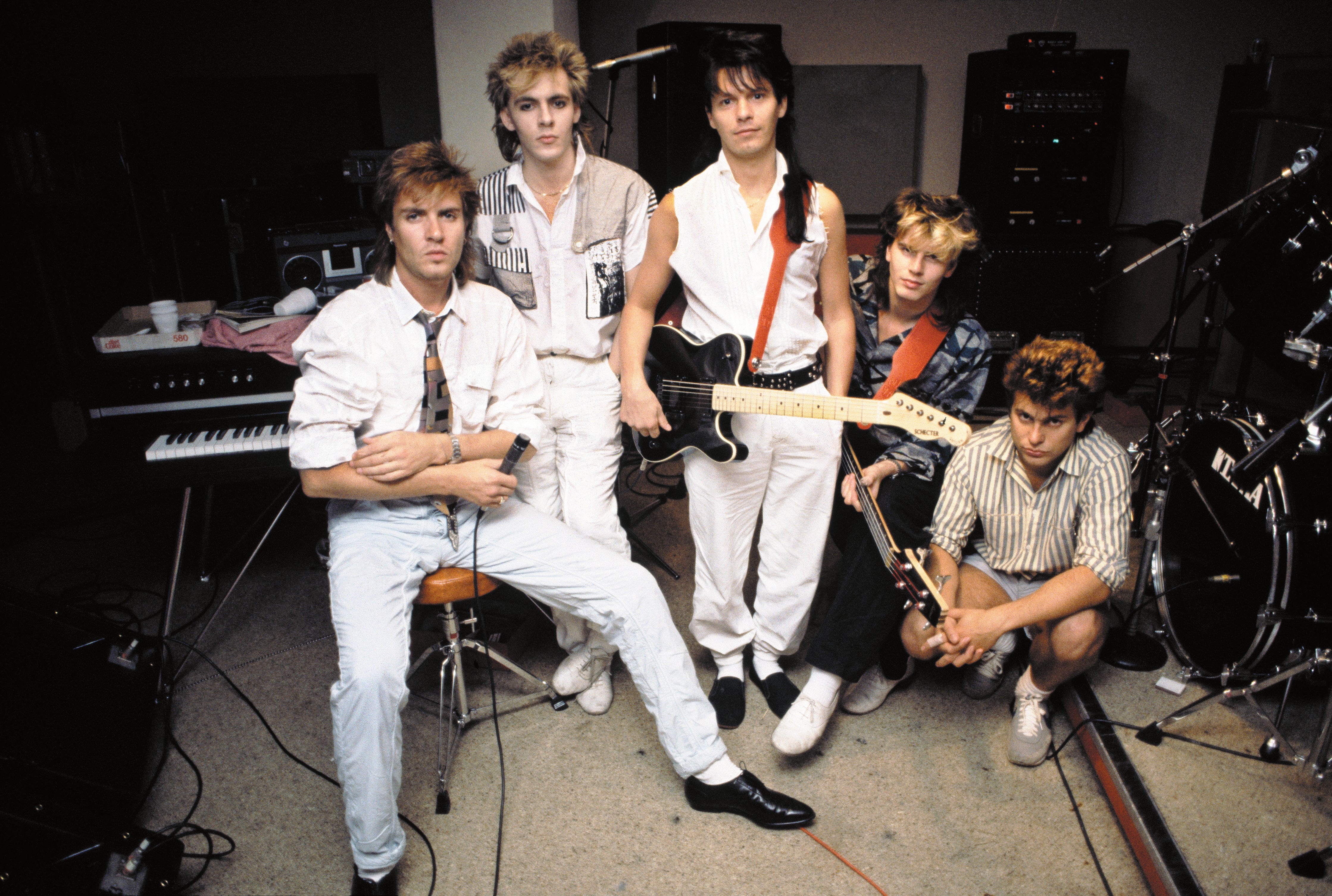 Rehearsing Wild Boys at Nomis Studios in London, 1984, before shooting the video