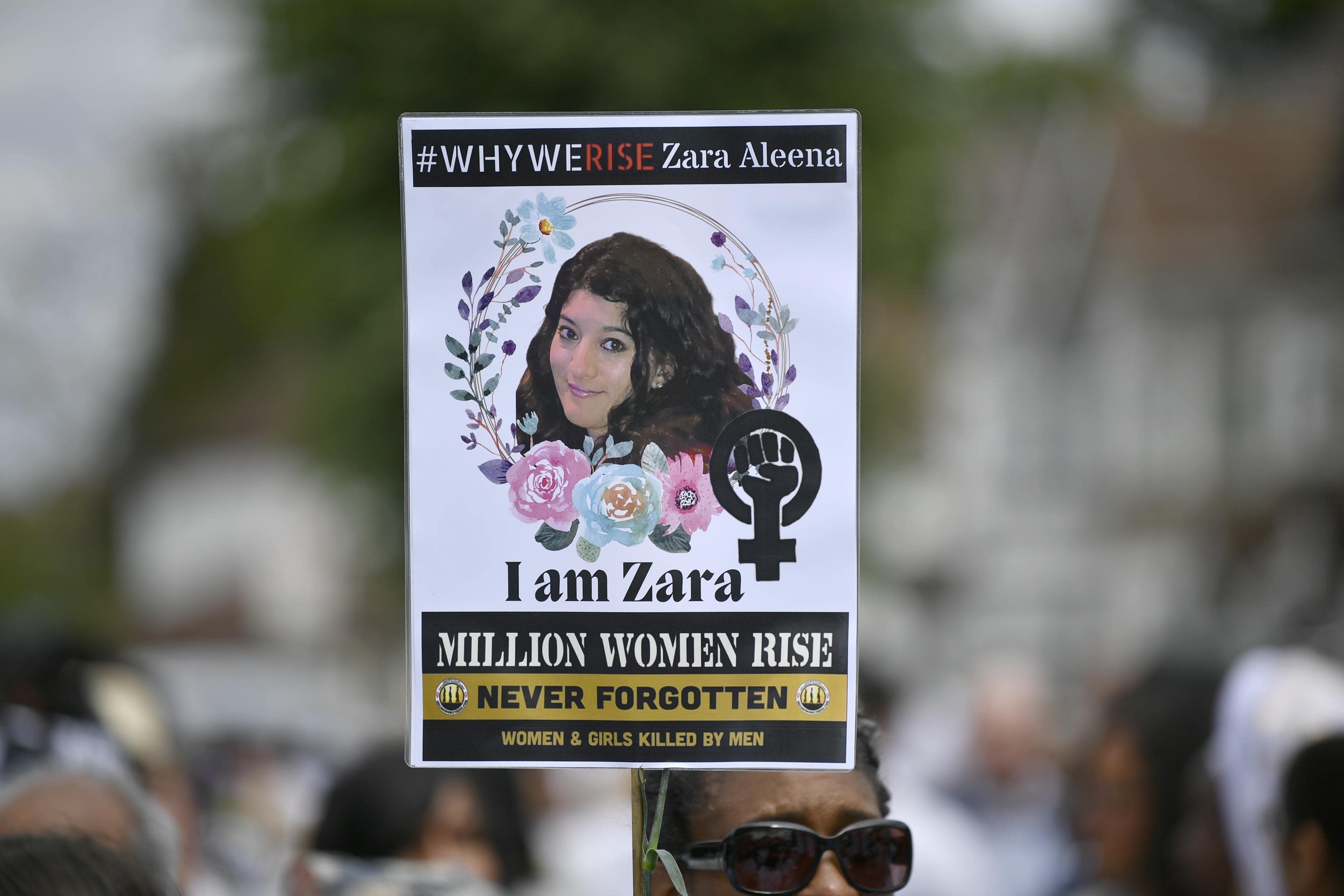 A placard on show during a vigil in Ilford (PA)