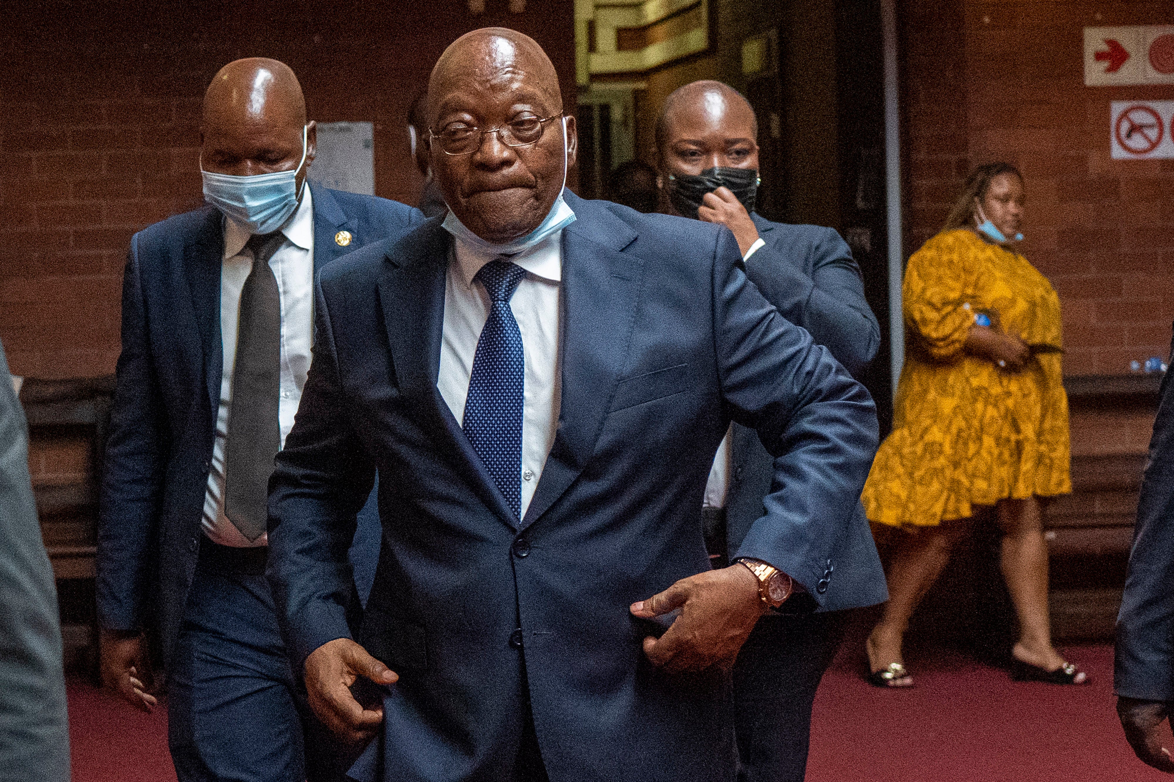 Former South African president Jacob Zuma at the High Court in Pietermaritzburg, South Africa, in January last year