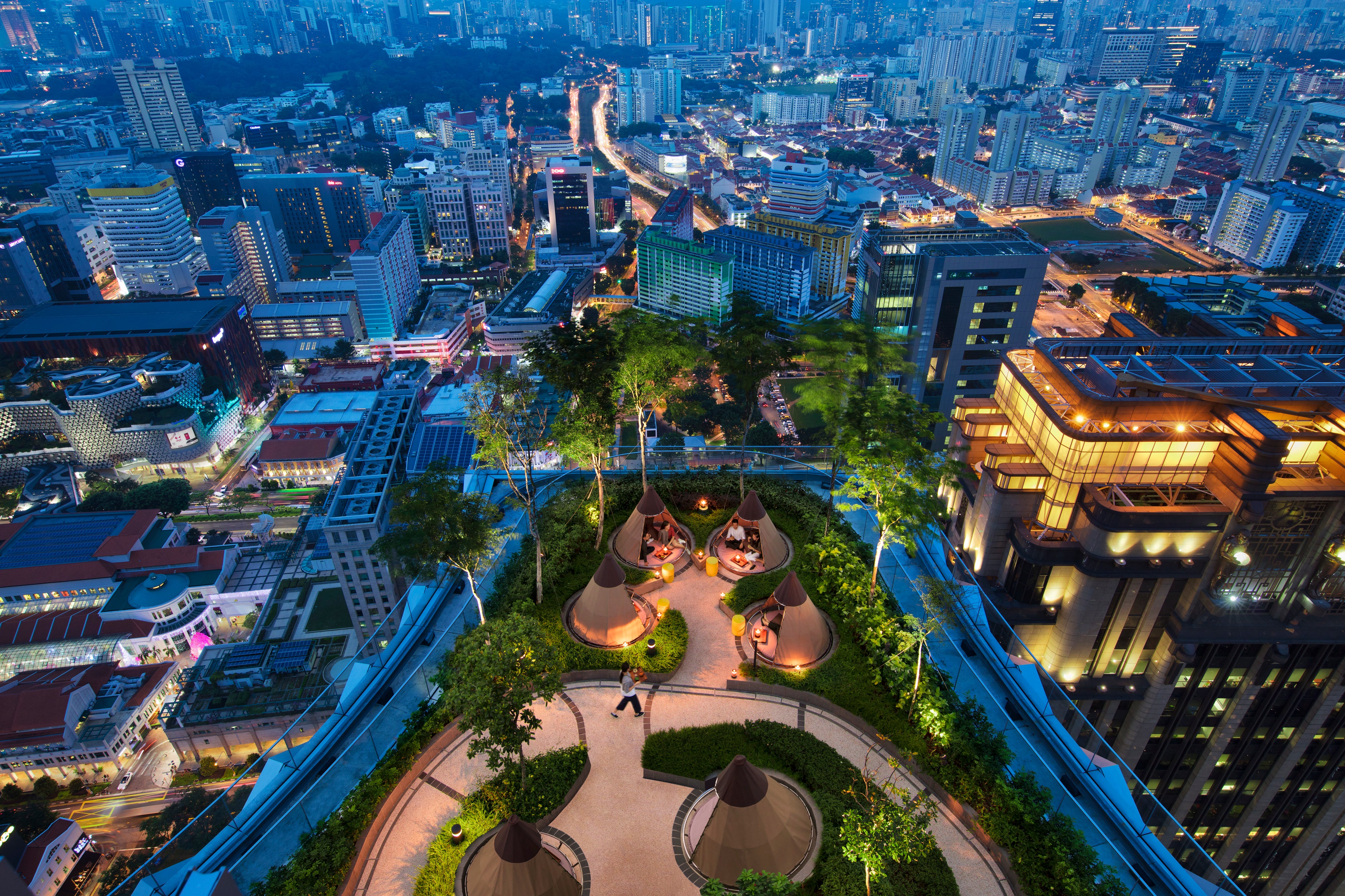 Enjoy dinner with a view at the Andaz hotel, 39 floors above the Singapore streets