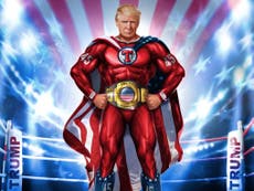 Trump’s superhero narrative is clearly laughable – but there is a sinister side to it too