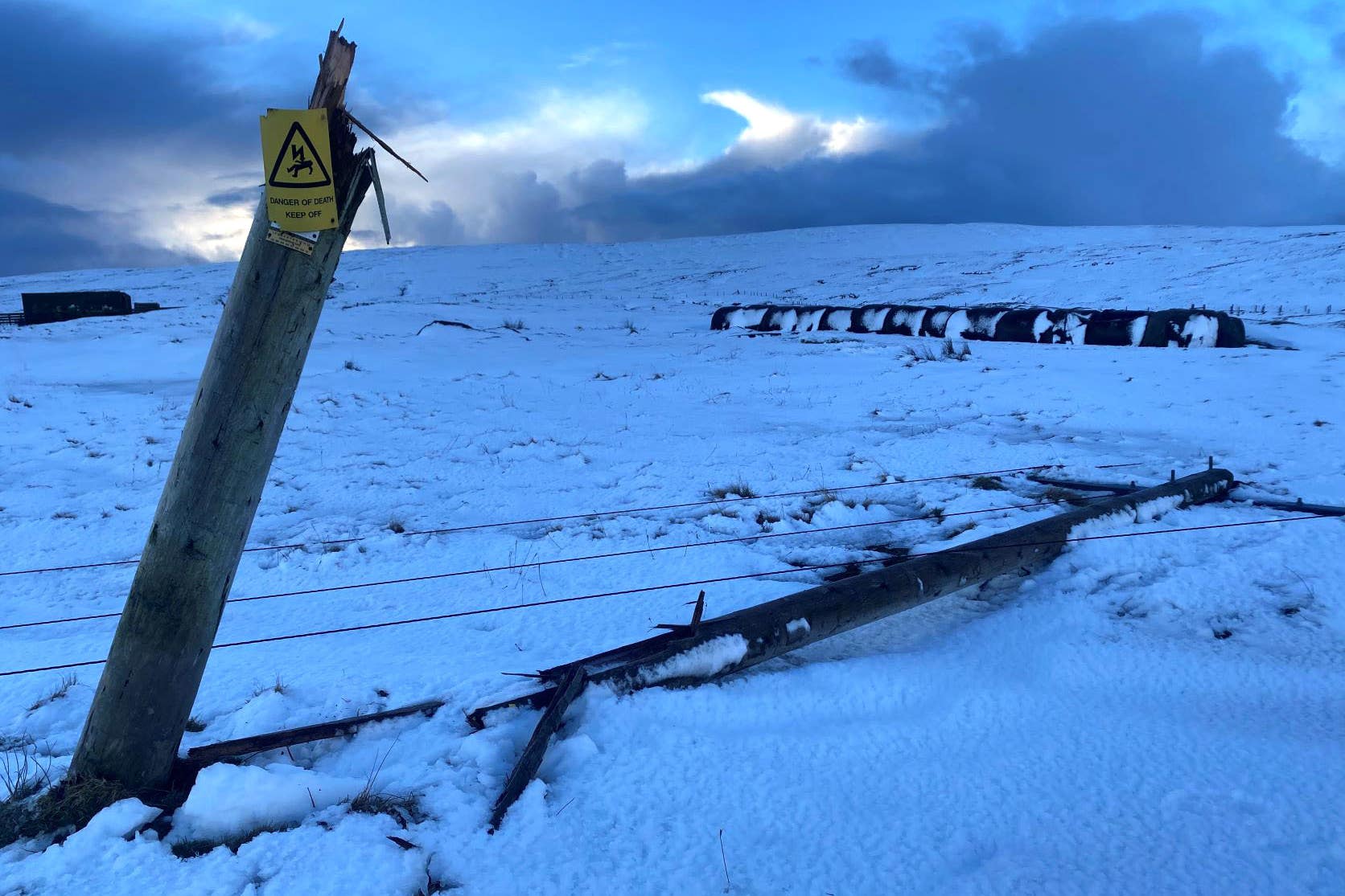 Snow and ice has left thousands of homes on Shetland without power (SSEN Distribution/PA)