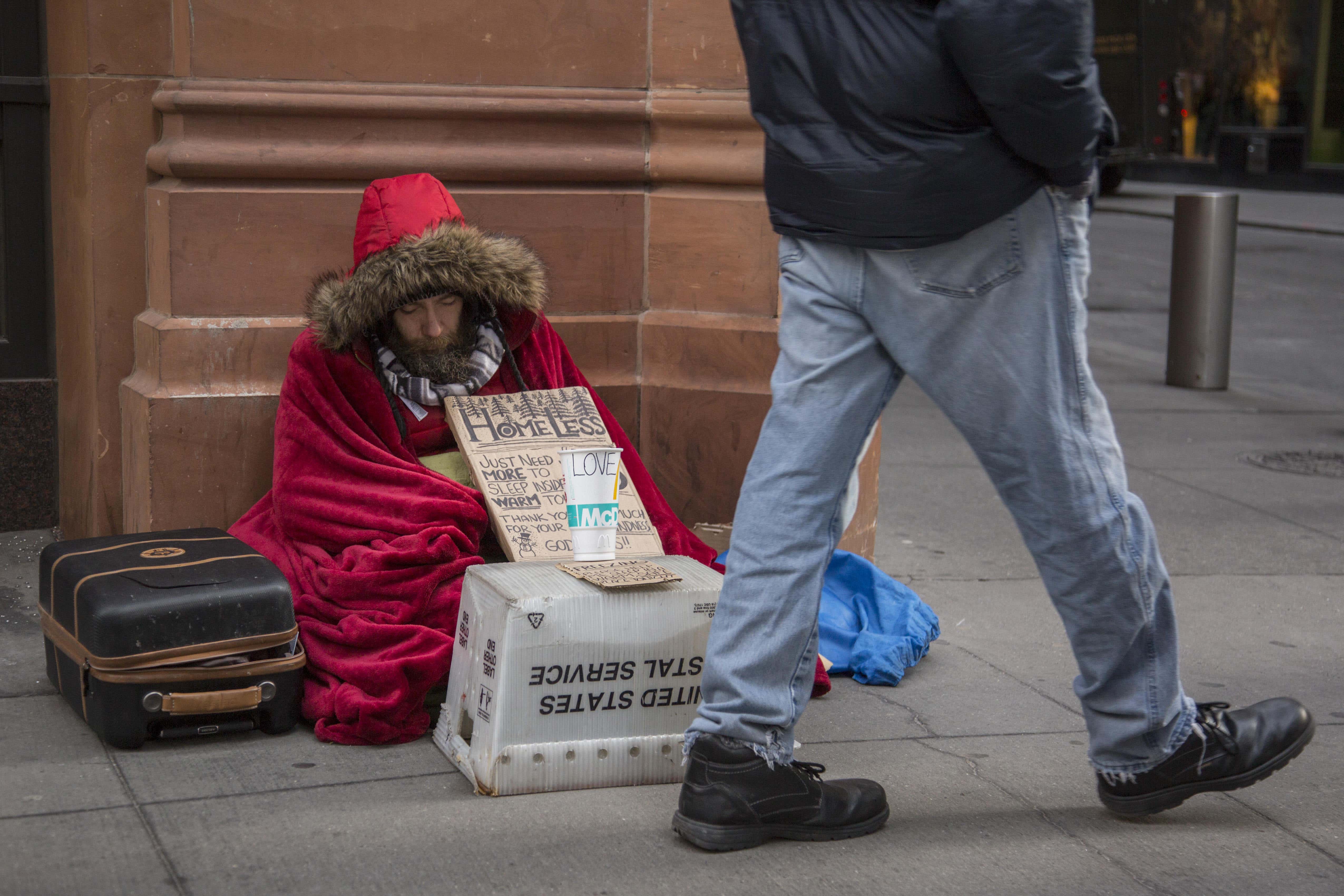 Sleeping rough is harder than ever at this time of year (Alamy/PA)