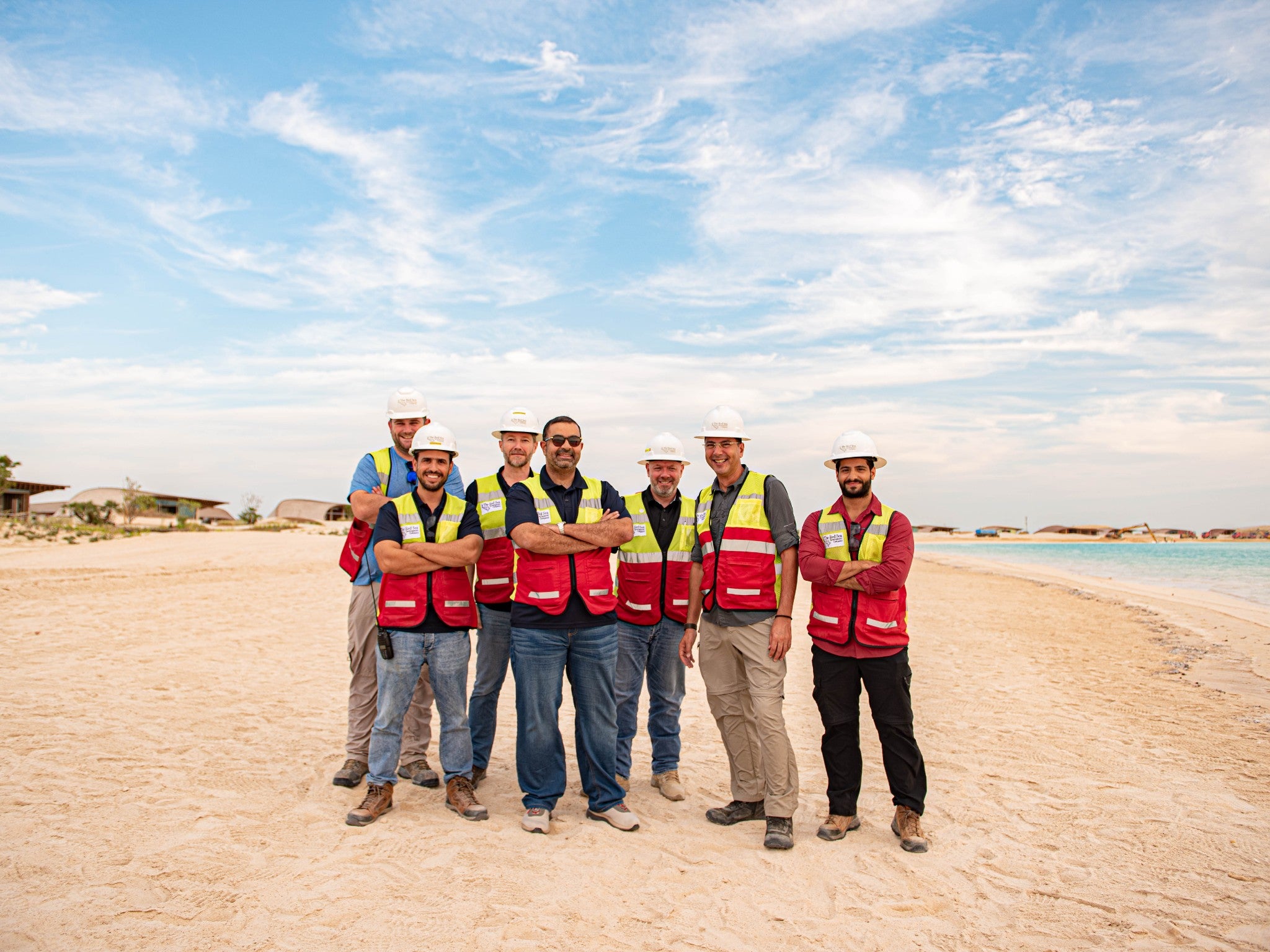 Ahmad Darwish, chief administrative officer at Red Sea Global, with construction workers