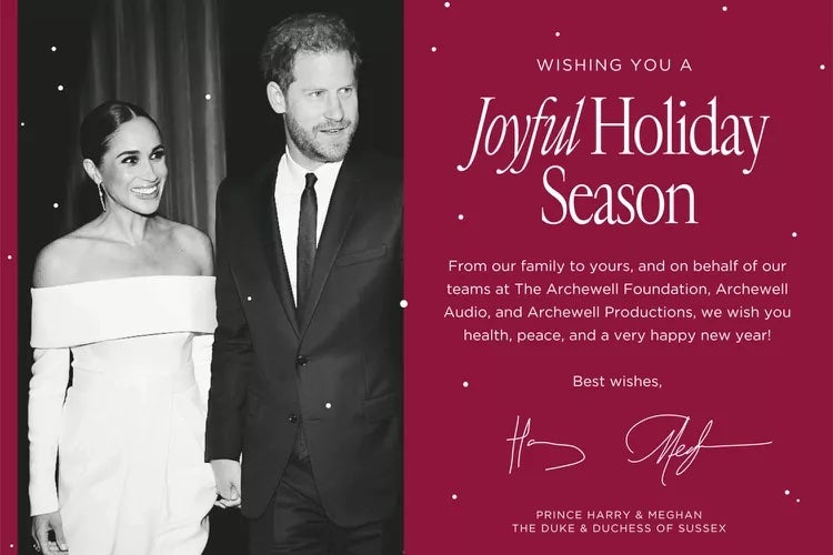 Harry and Meghan shared their Christmas card the day after the final instalment of their Netflix series