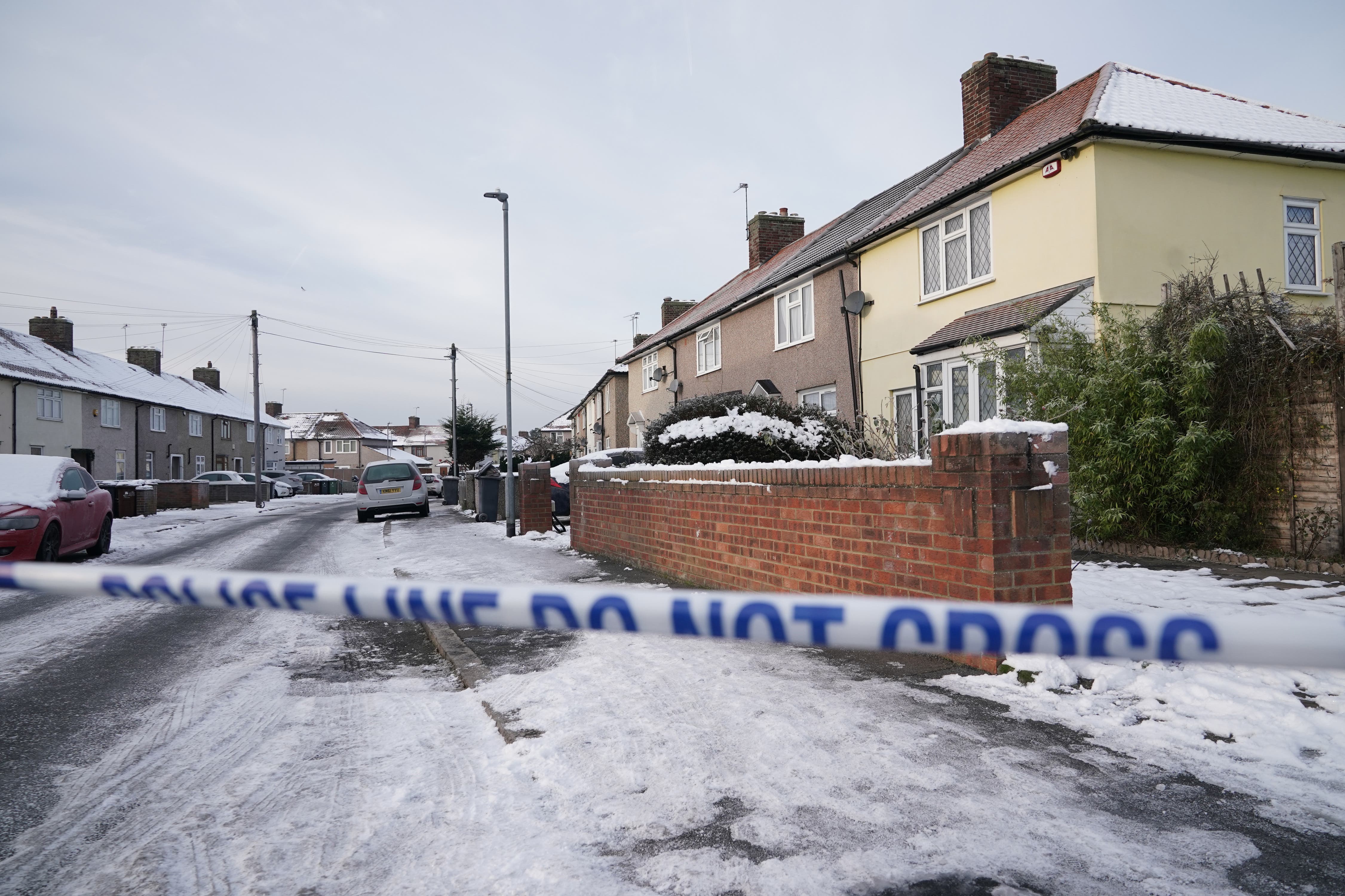 A police cordon on Cornwallis Road, Dagenham (Yui Mok/PA)