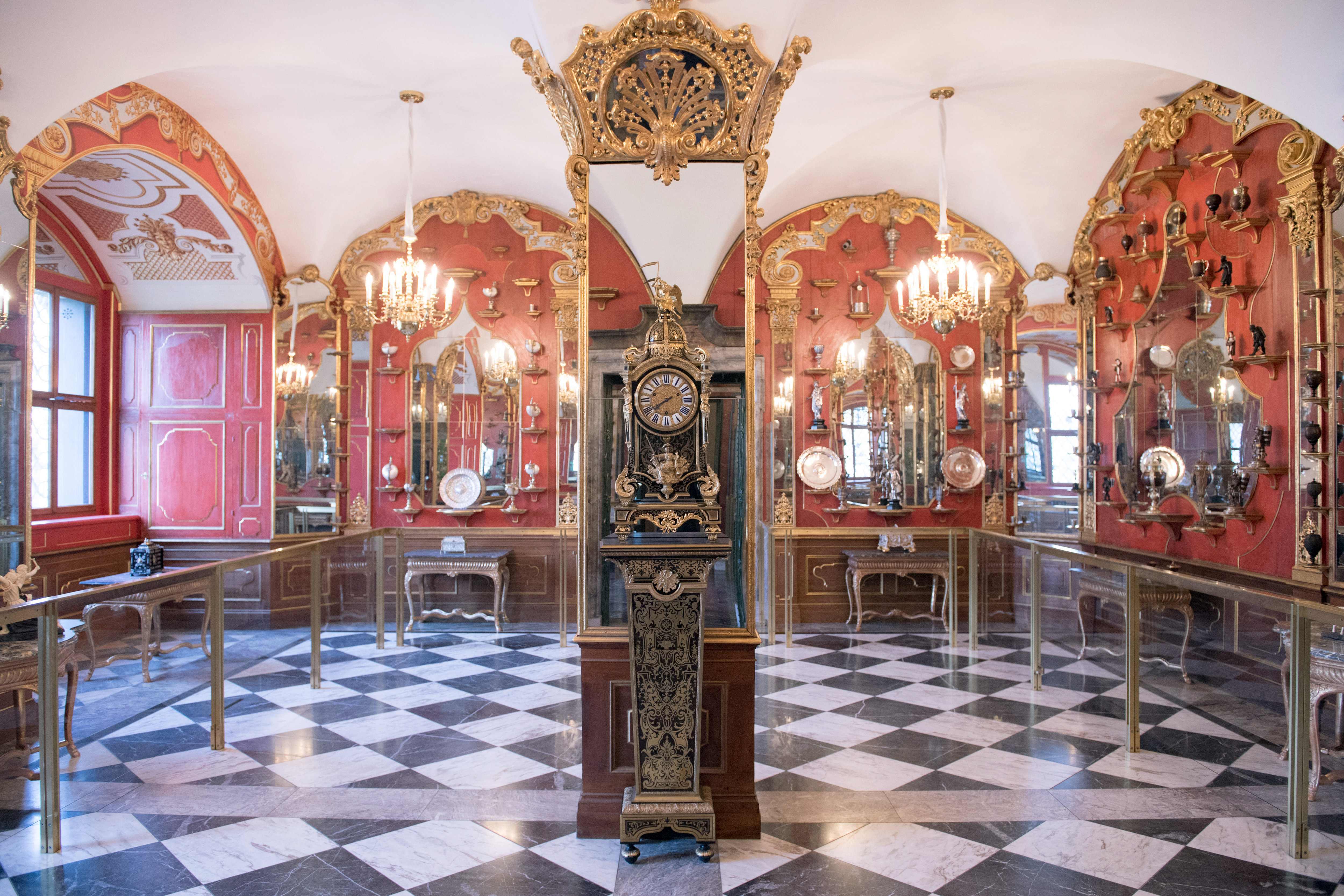 White Silver Room in Dresden’s Green Vault pictured on 9 April 2019