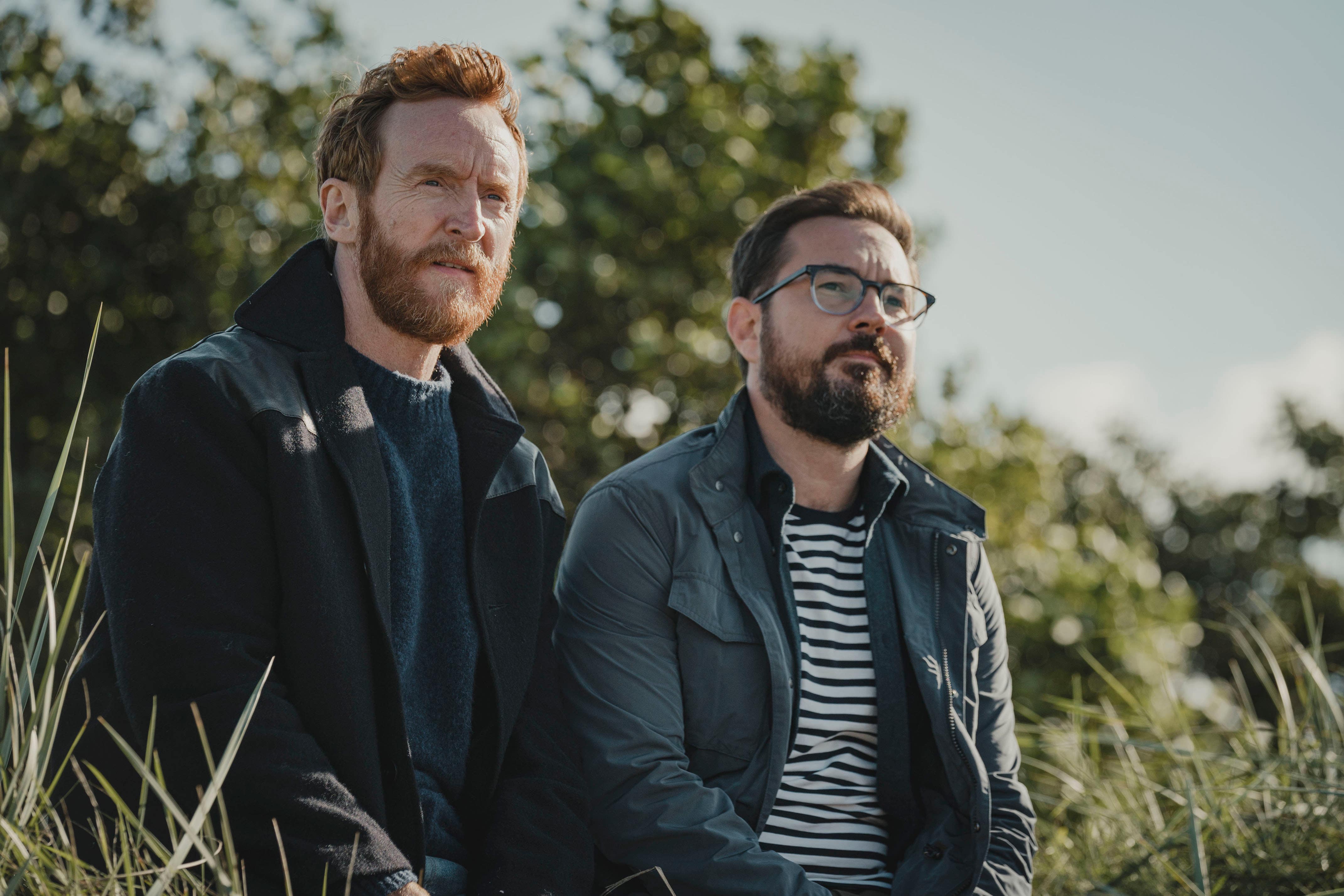 Tony Curran and Martin Compston picture as they star in Mayflies (Jamie Simpson/BBC/© Synchronicity Films/PA)