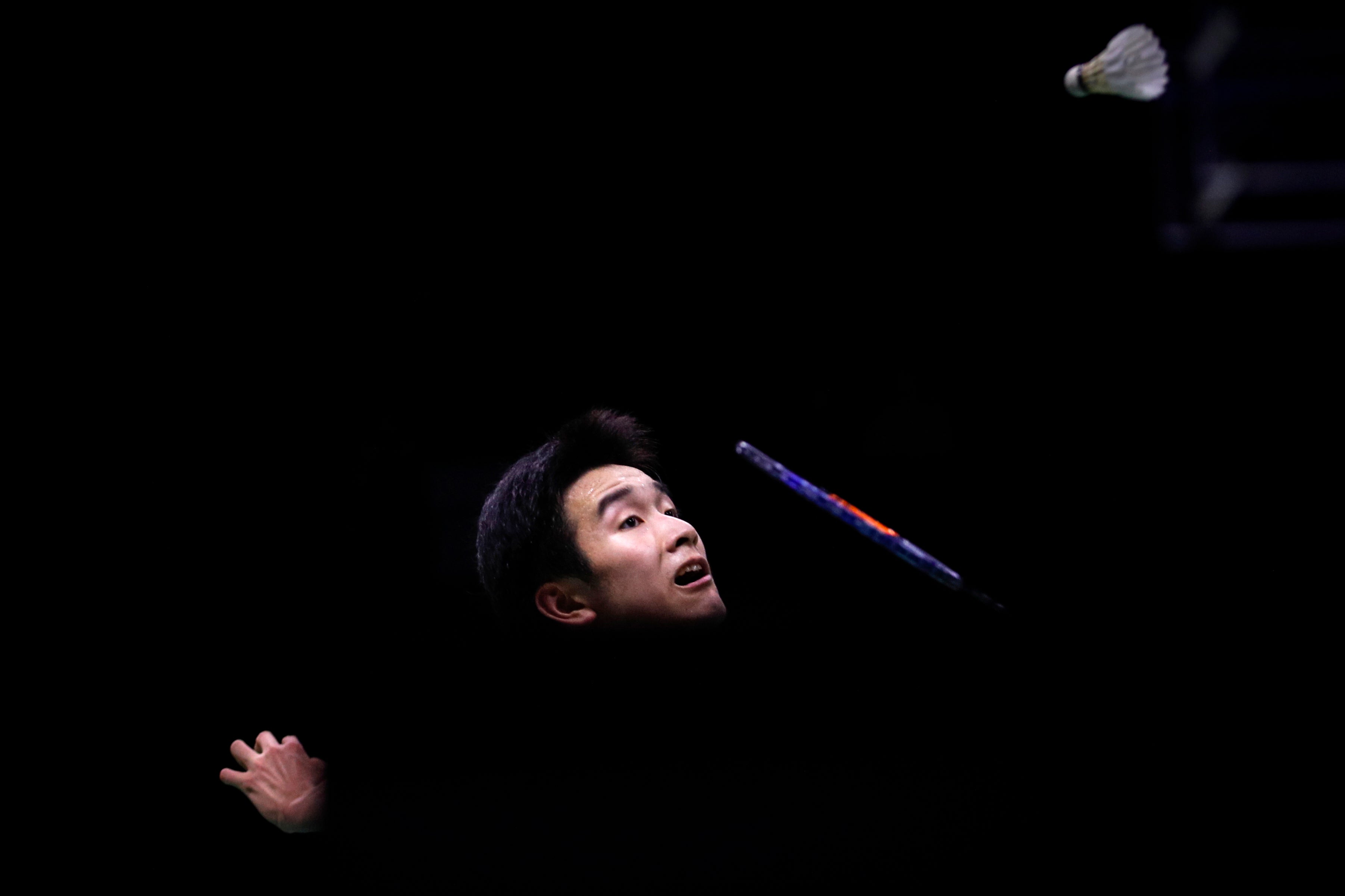 Li Shi Feng in action during his men's singles semi-final match at the Toyota Gazoo Racing Thailand Open 2022 badminton tournament in Nonthaburi, Thailand