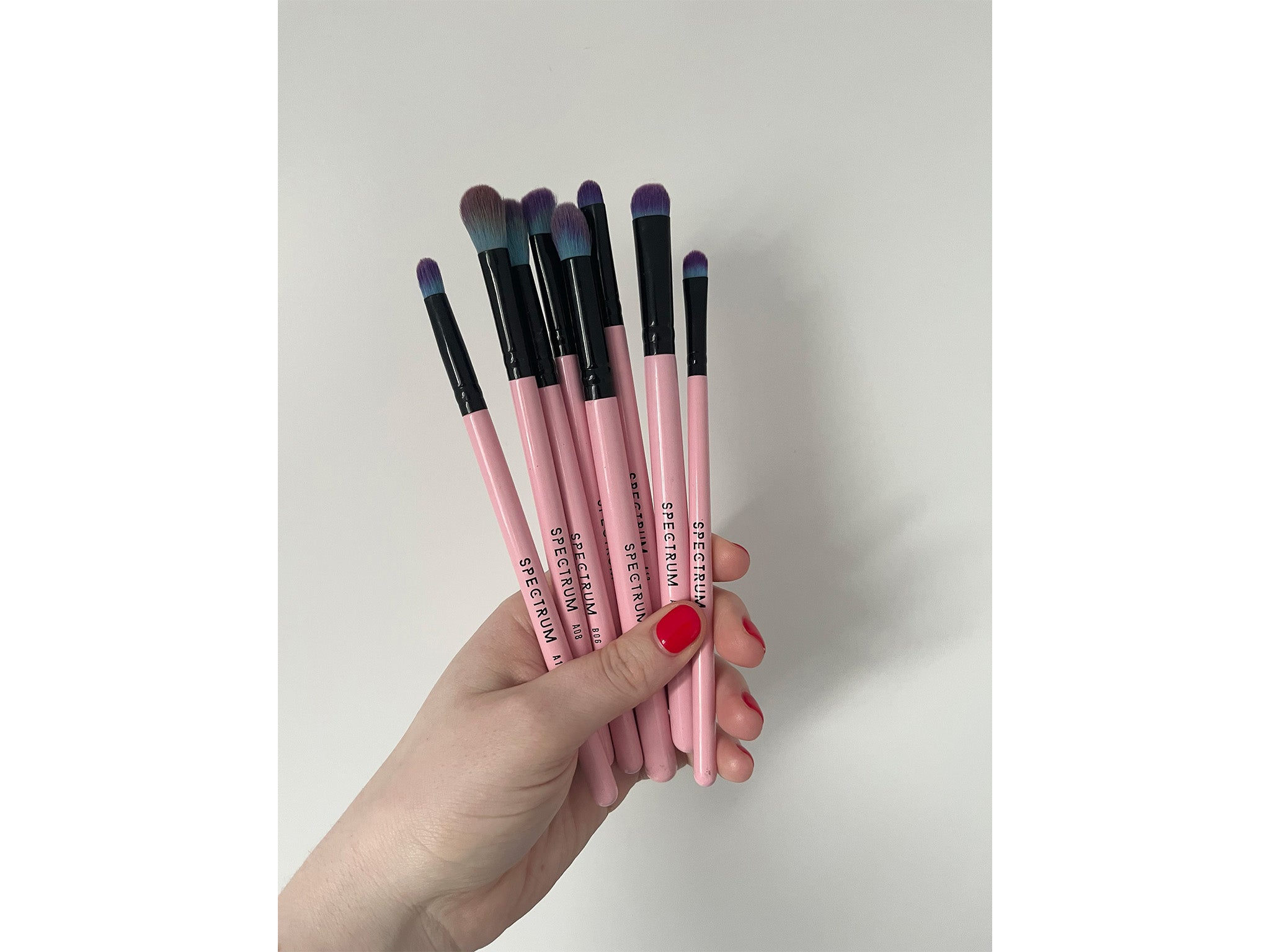 Spectrum pink 8 piece eye brush set sc004