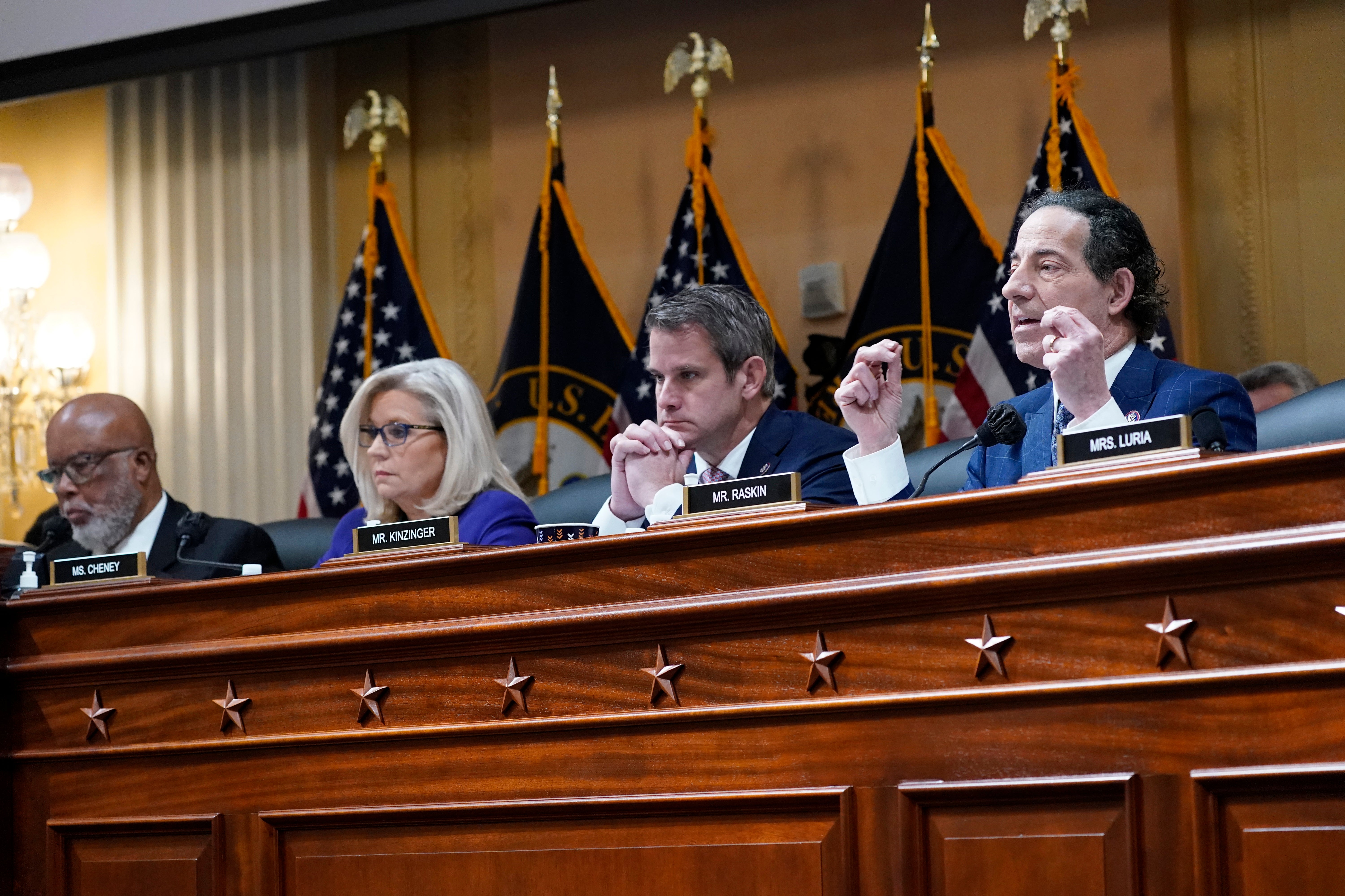 Rep Jamie Raskin speaks at the final meeting of the House Select Committee