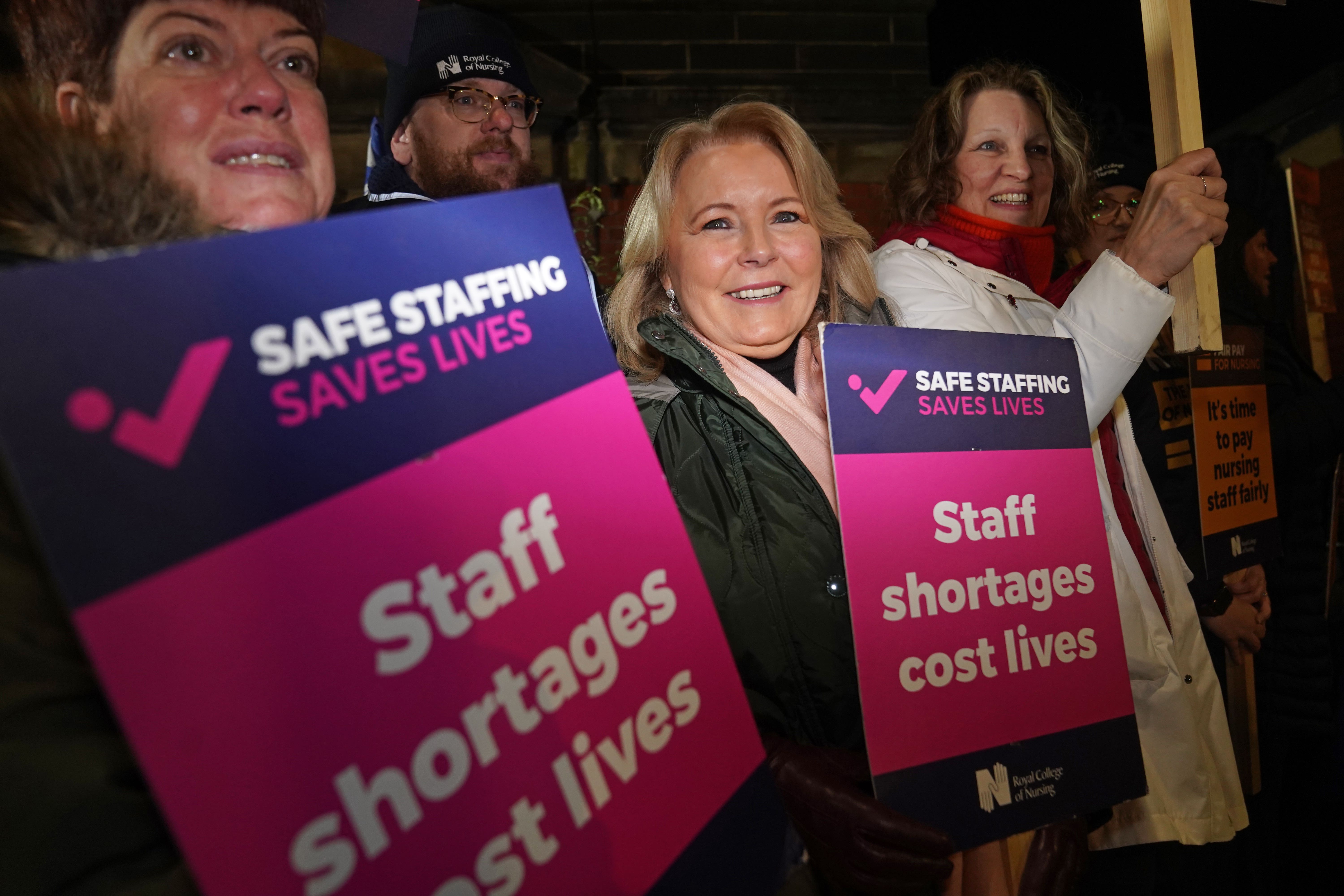 Royal College of Nursing general secretary Pat Cullen has urged Prime Minister Rishi Sunak to do the “decent thing” as thousands of nurses stage their second walkout in a row over pay (Owen Humphreys/PA)