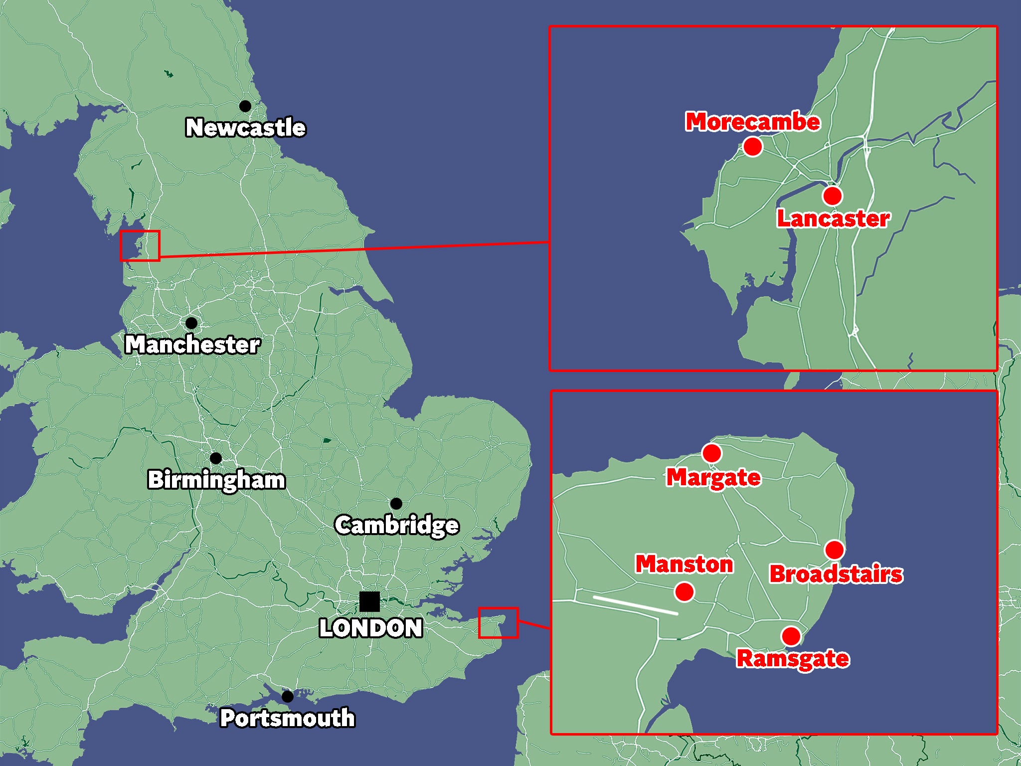 Areas across the UK that were without water on Monday and the early hours of Tuesday