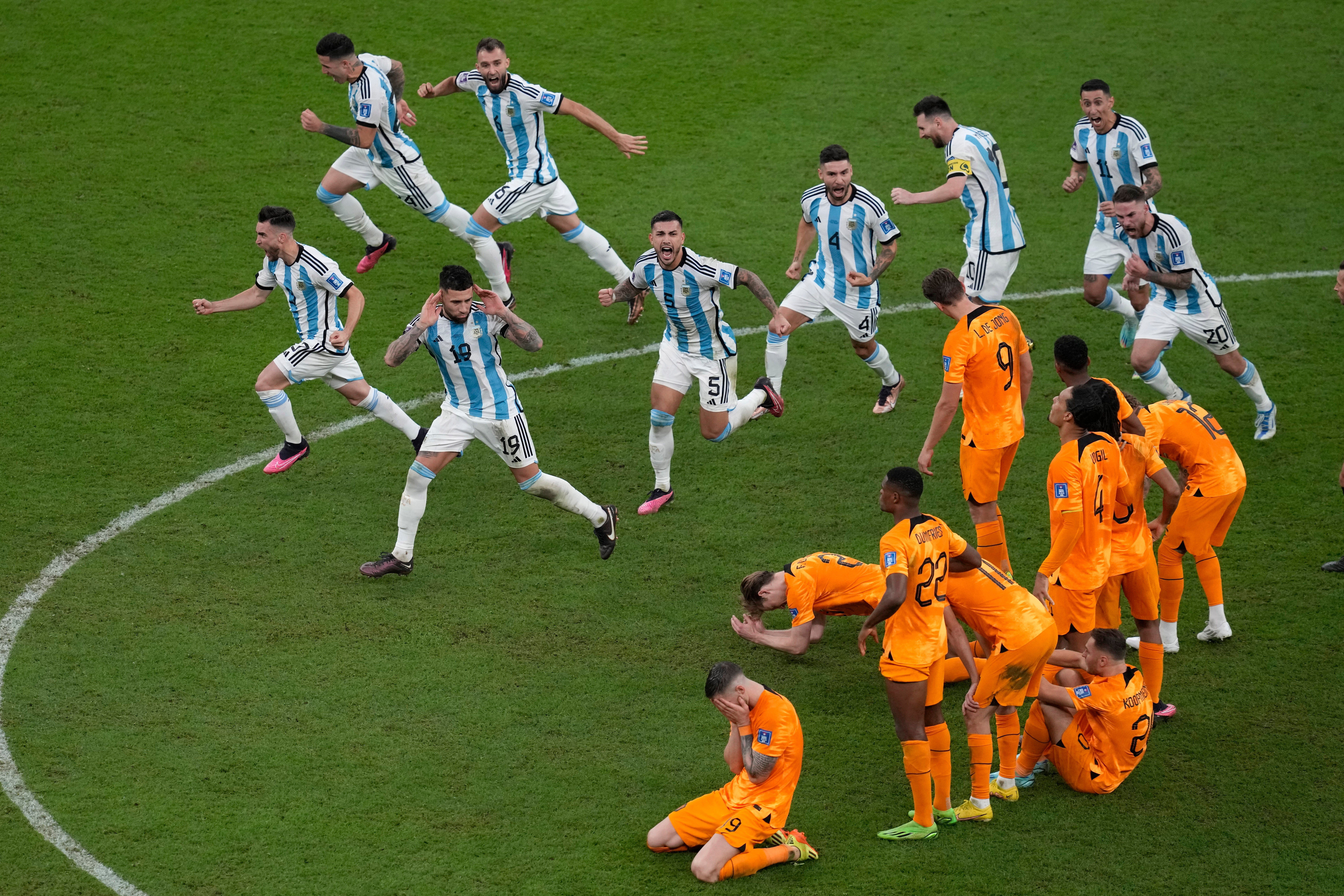 Argentina progressed on penalties against the Netherlands in the quarter-finals