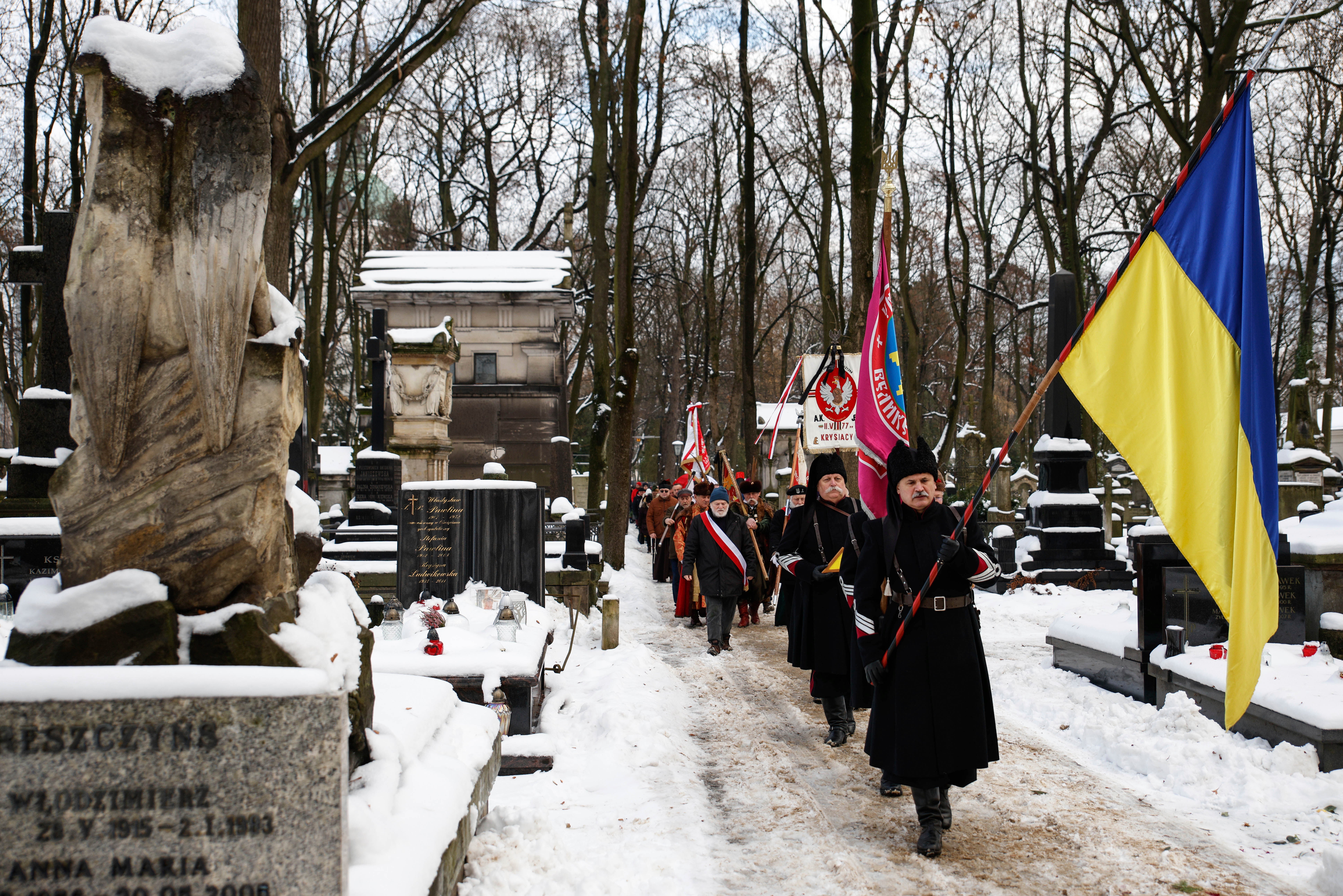 Poland Ukraine Fighter Buried