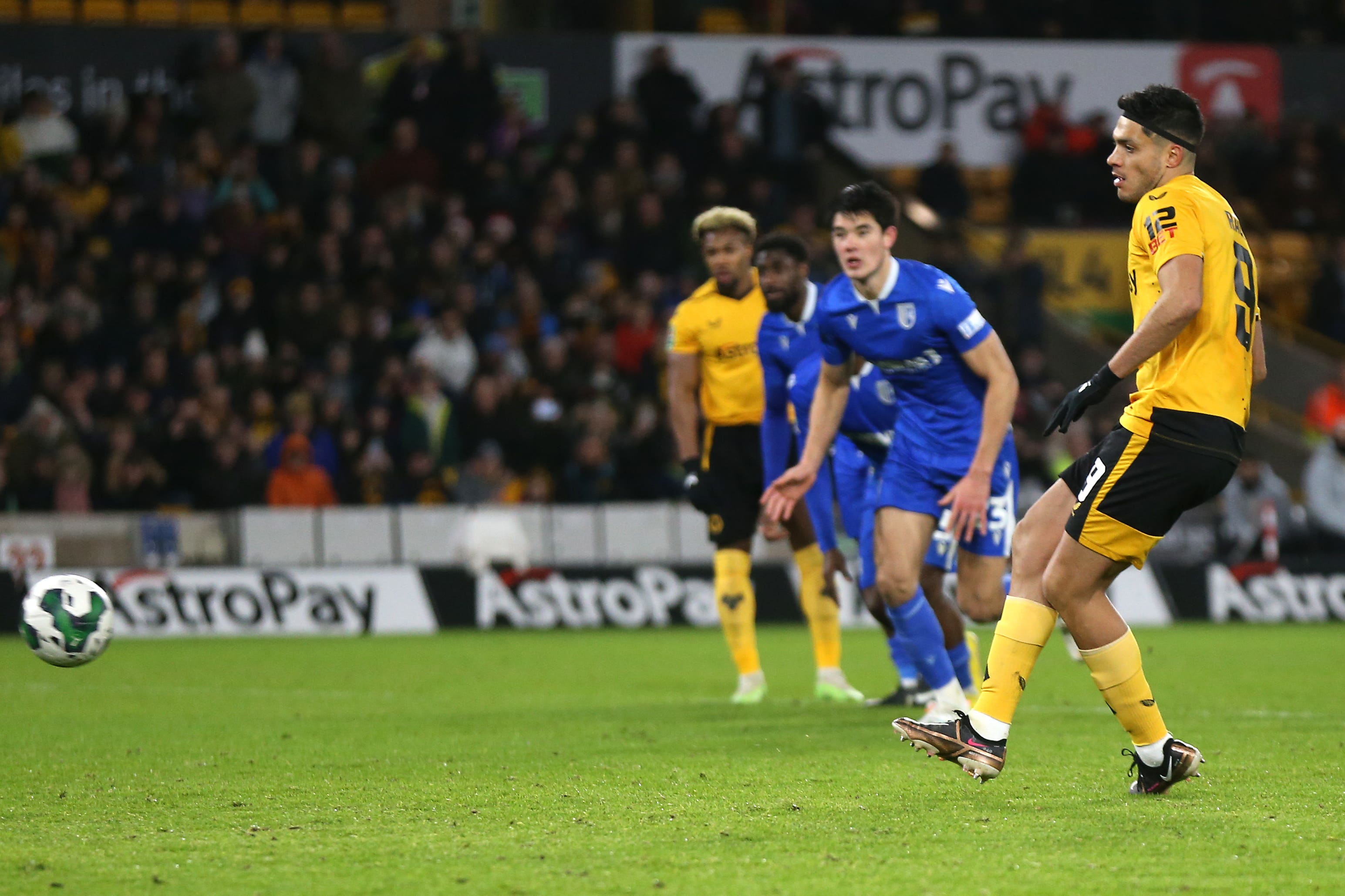 Raul Jimenez breaks the deadlock for Wolves (Barrington Coombs/PA)