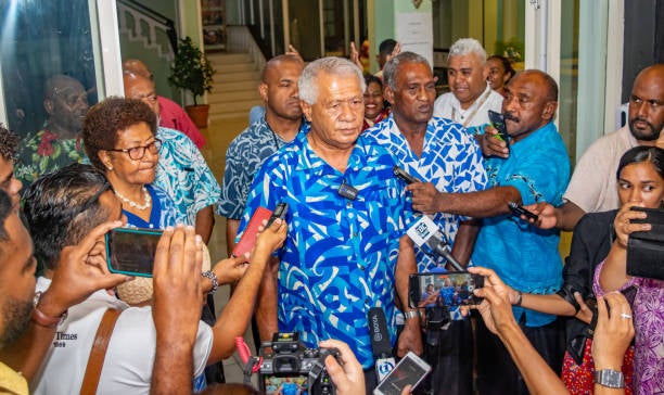 Social Liberal Democratic Party board member after the meeting on 20 December 2022 in Suva, Fiji