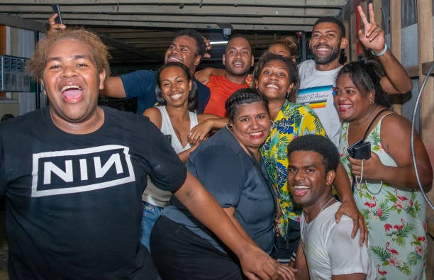 People’s Alliance party supporters celebrate after party leader Sitiveni Rabuka become the new prime minister of Fiji on 20 December 2022 in Suva, Fiji