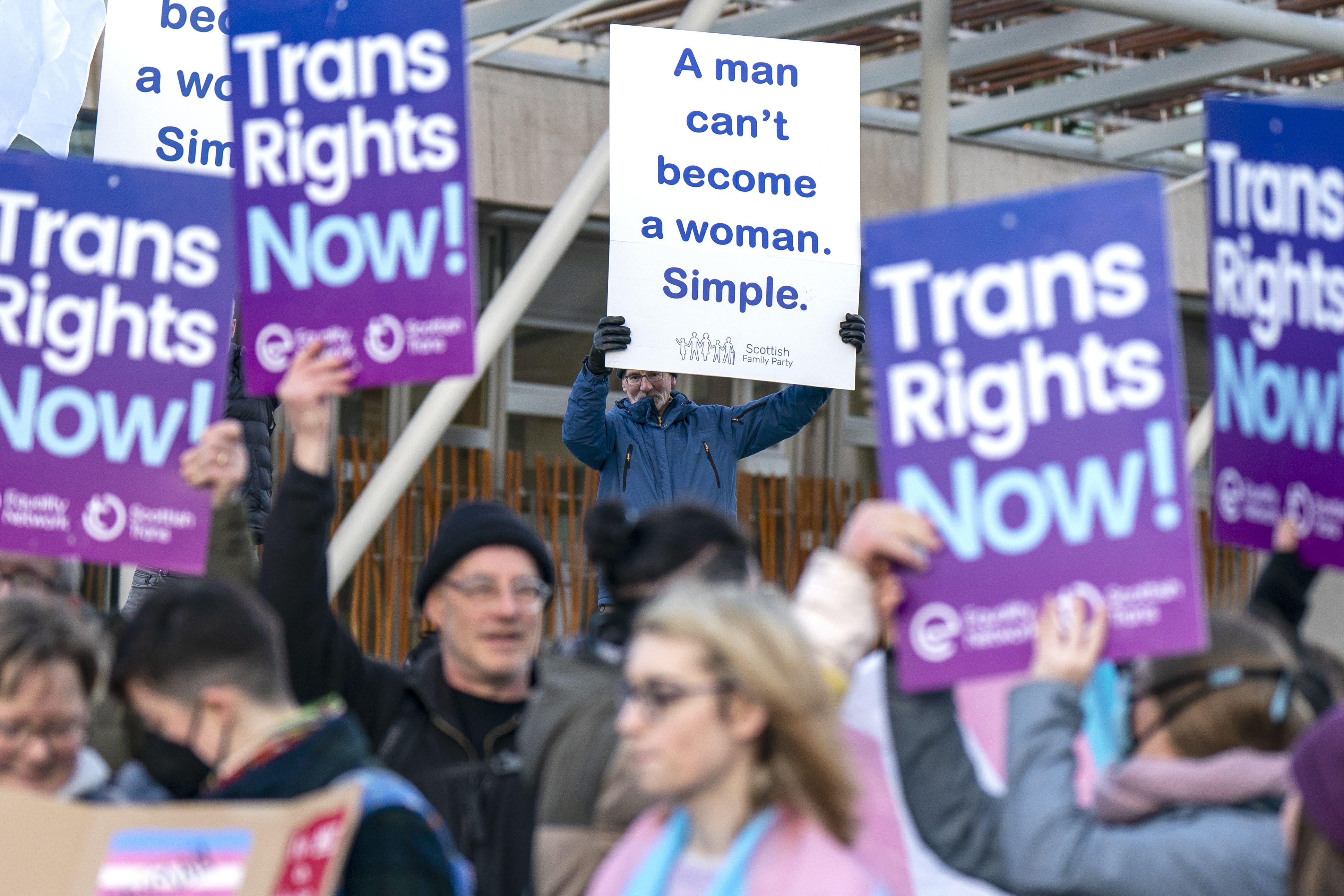 Protesters from both sides of the debate have rallied outside Holyrood (Jane Barlow/PA)