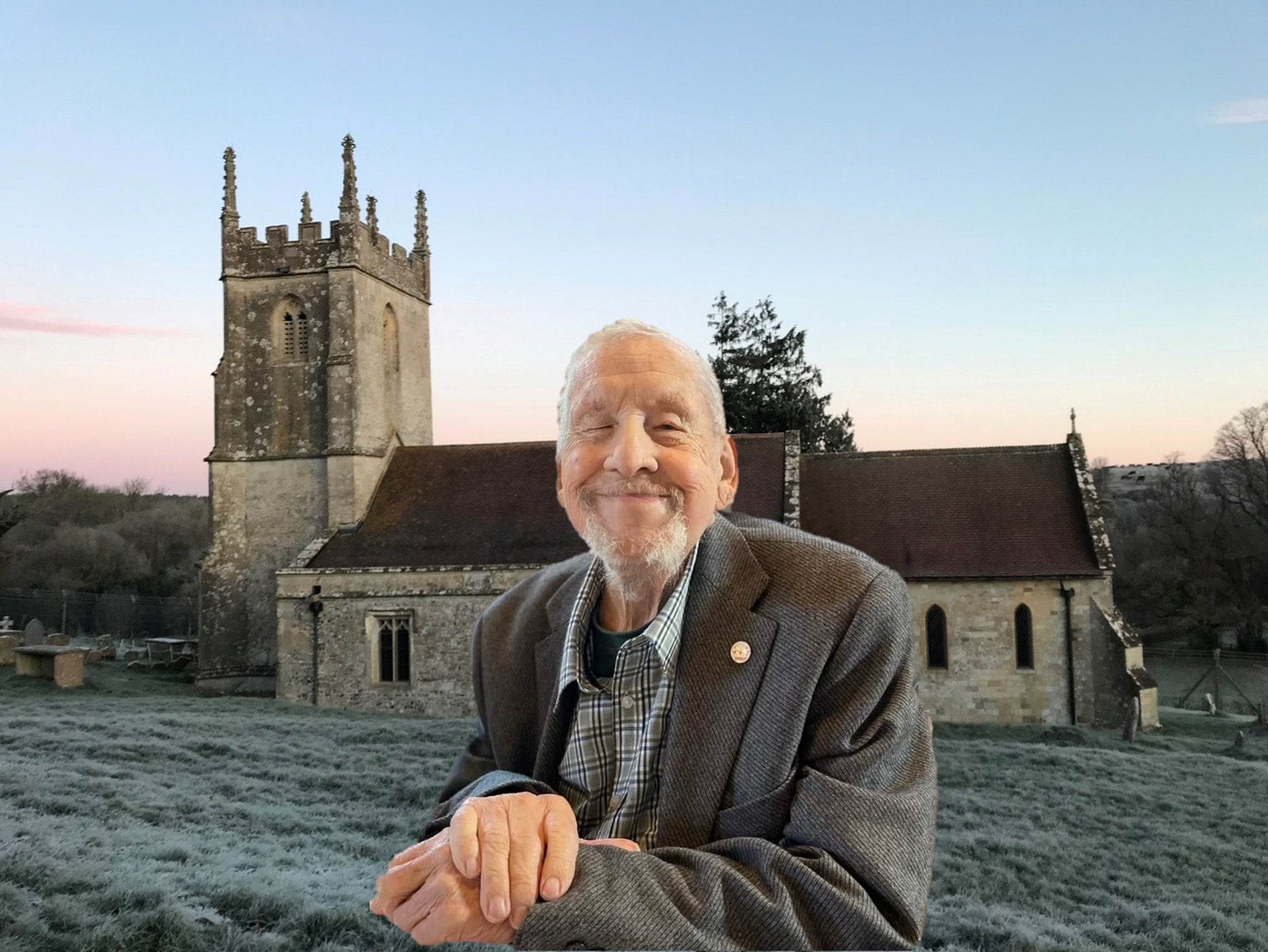 Ray Nash with St Giles Church, Imber