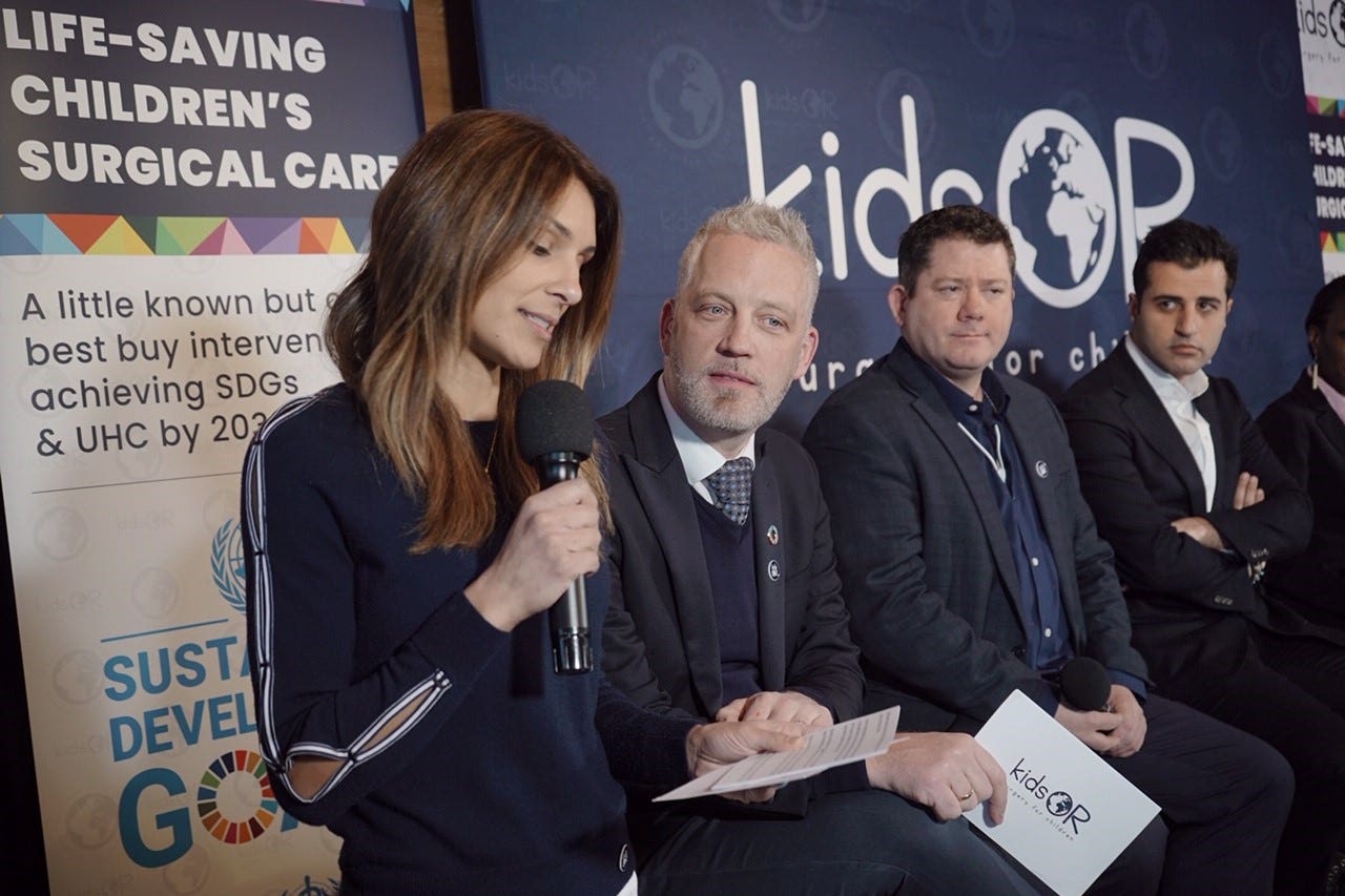 Nicola Wood, left), and Garreth Wood, second left, from charity KidsOR (KidsOR/PA)