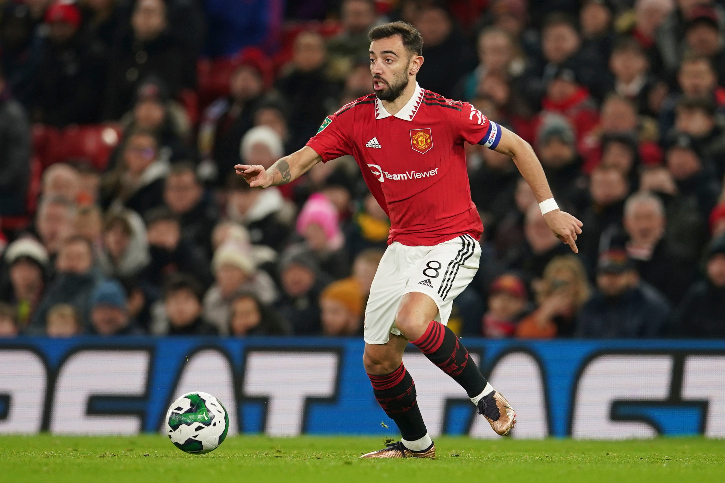 Fernandes on the ball during Manchester United’s win over Burnley