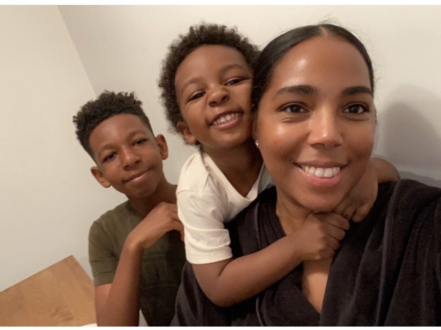 Sherrylyn Balogun, with her oldest son Malachi (left) and her youngest son, says she wants to have fun while educating her children at home