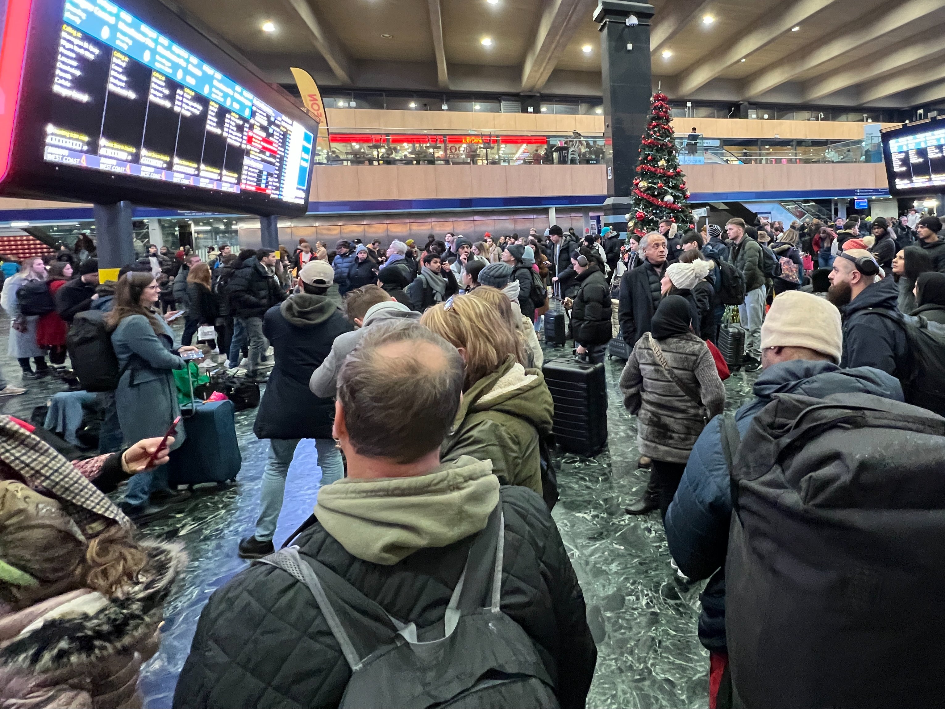 Nightmare before Christmas: passengers at Euston station in London