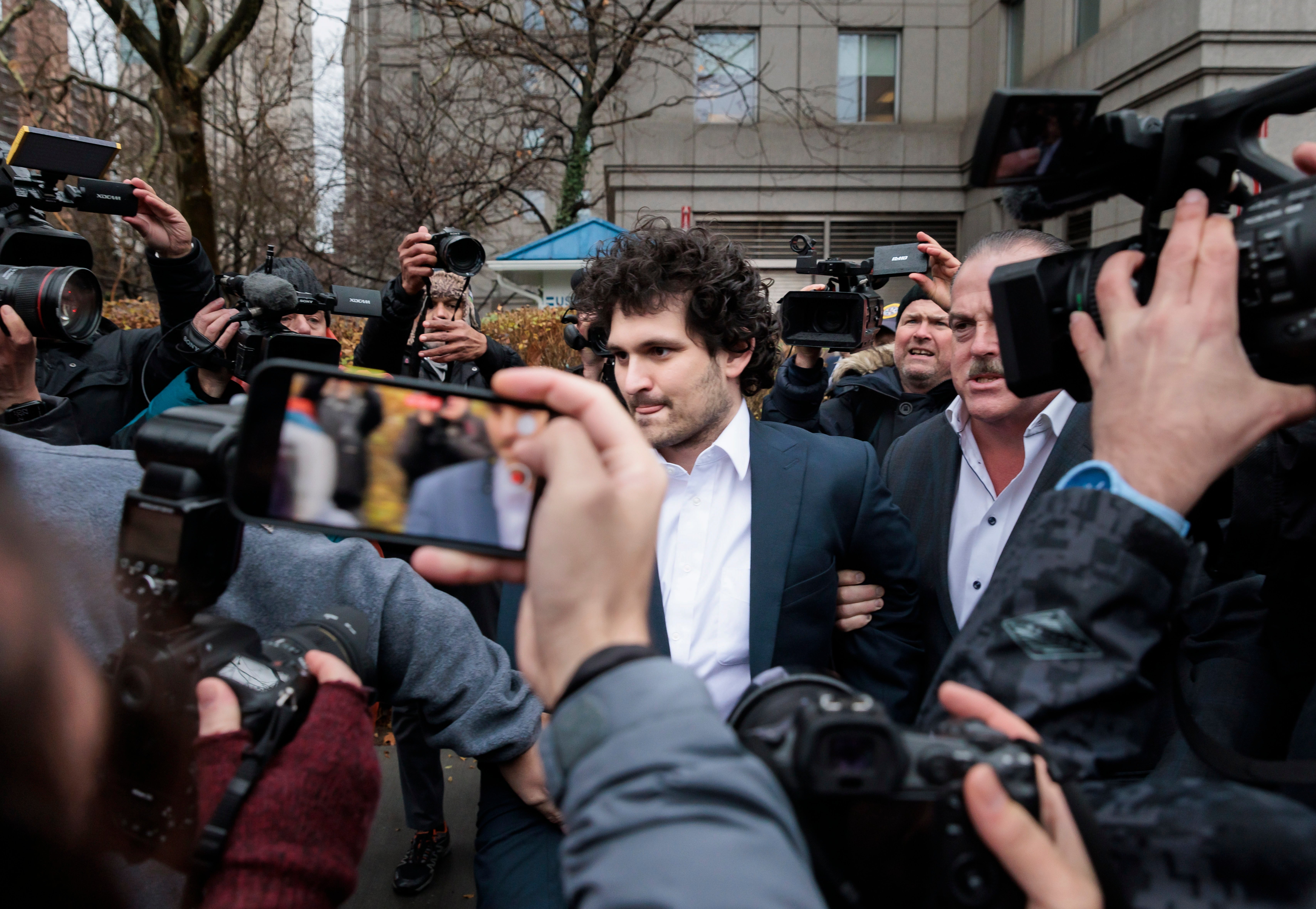 Cryptocurrency entrepreneur Sam Bankman-Fried leaves Manhattan federal court on bail on Thursday 22 December