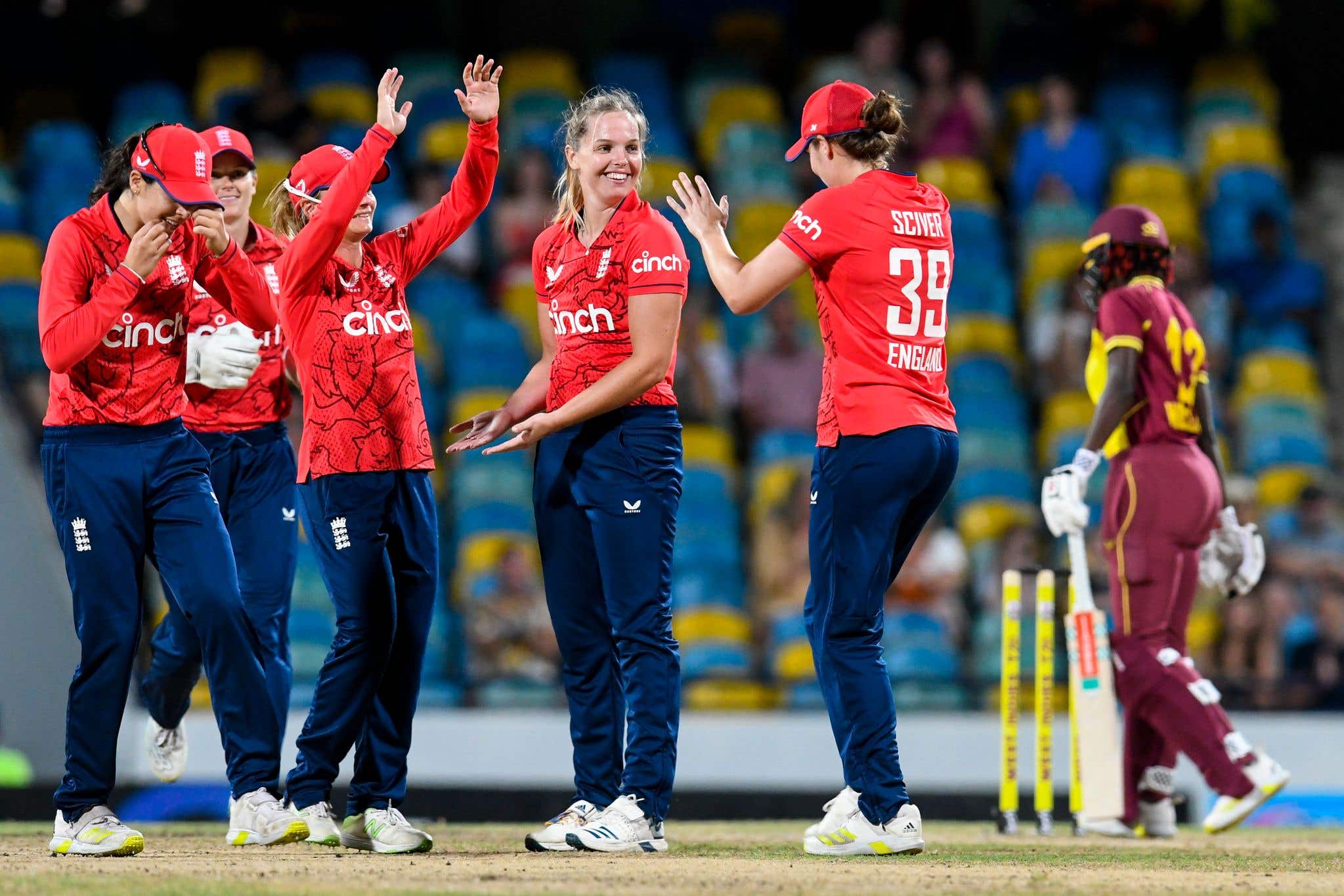 Freya Davies starred in England’s thumping win in Barbados (CWI Media/PA)