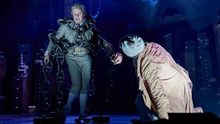 Mark Gatiss as Jacob Marley in a stage production of ‘A Christmas Carol’