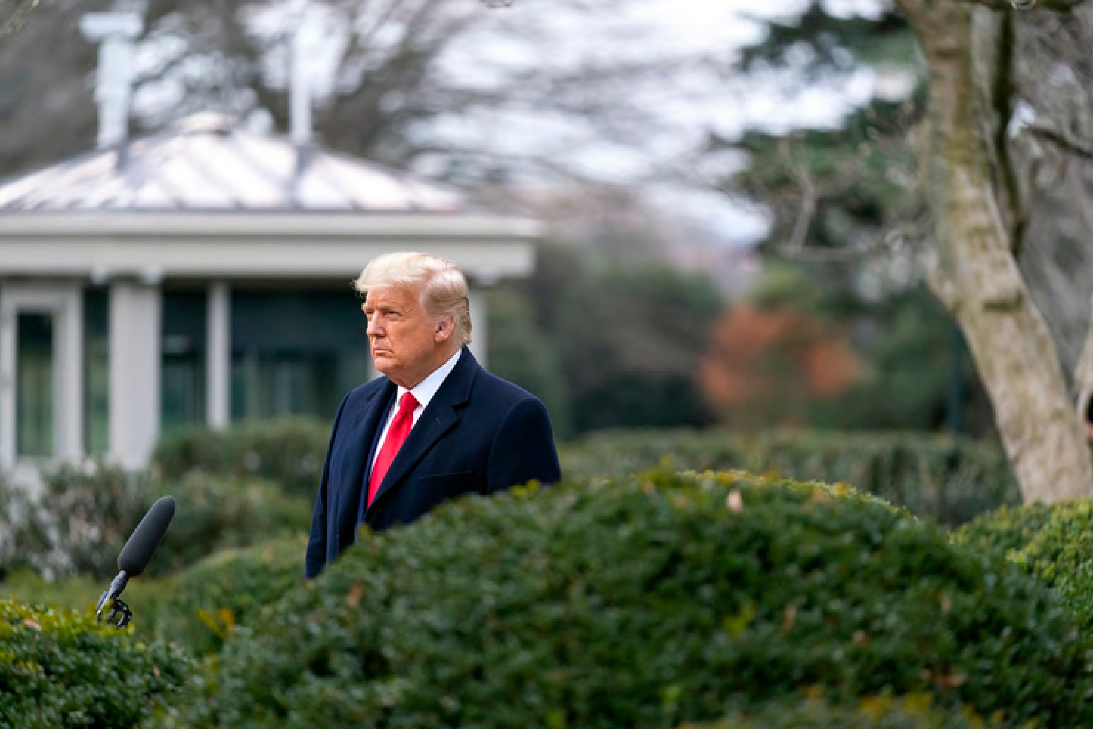 Donald Trump addresses supporters from the Rose Garden on January 6