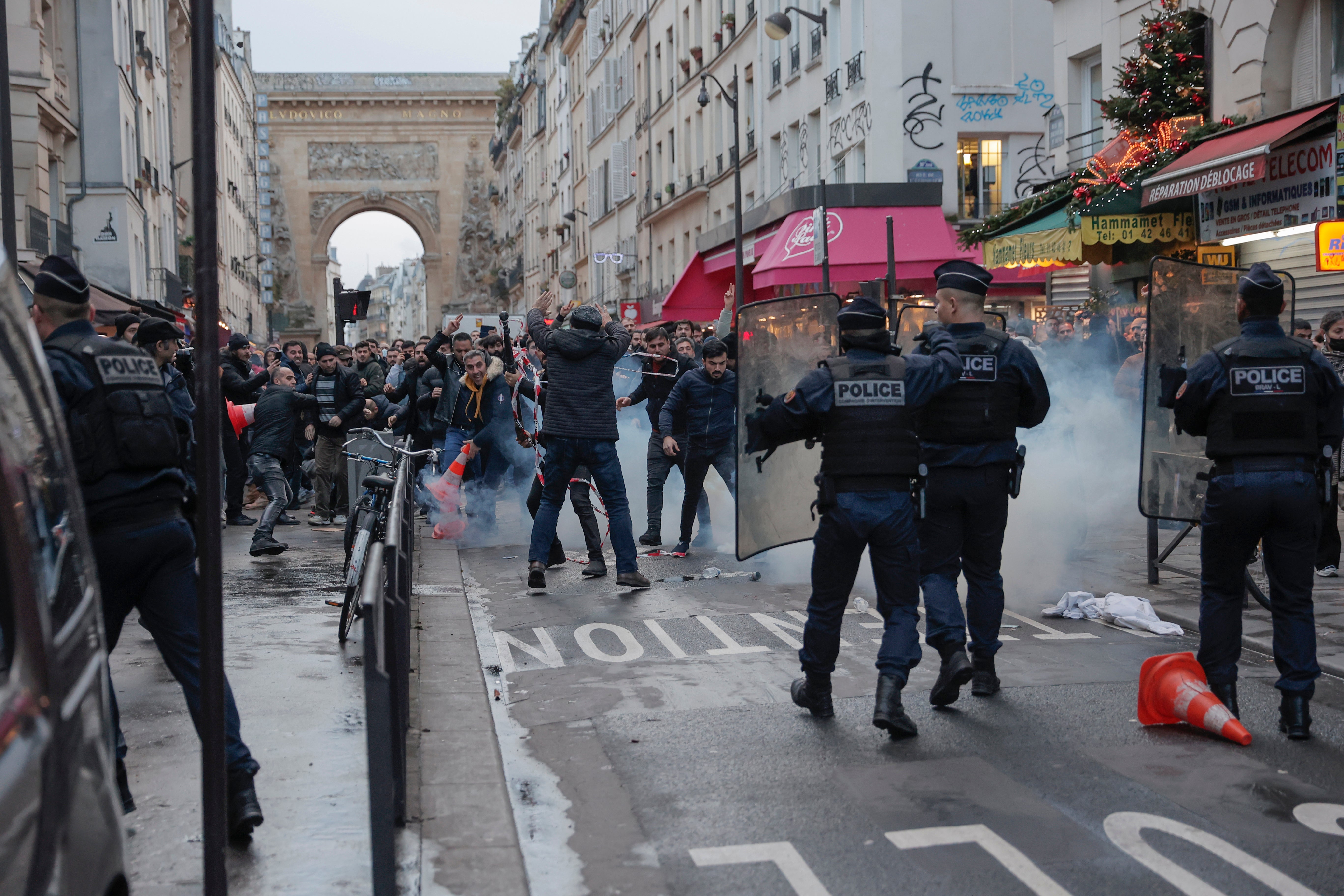 One person was arrested during the clashes