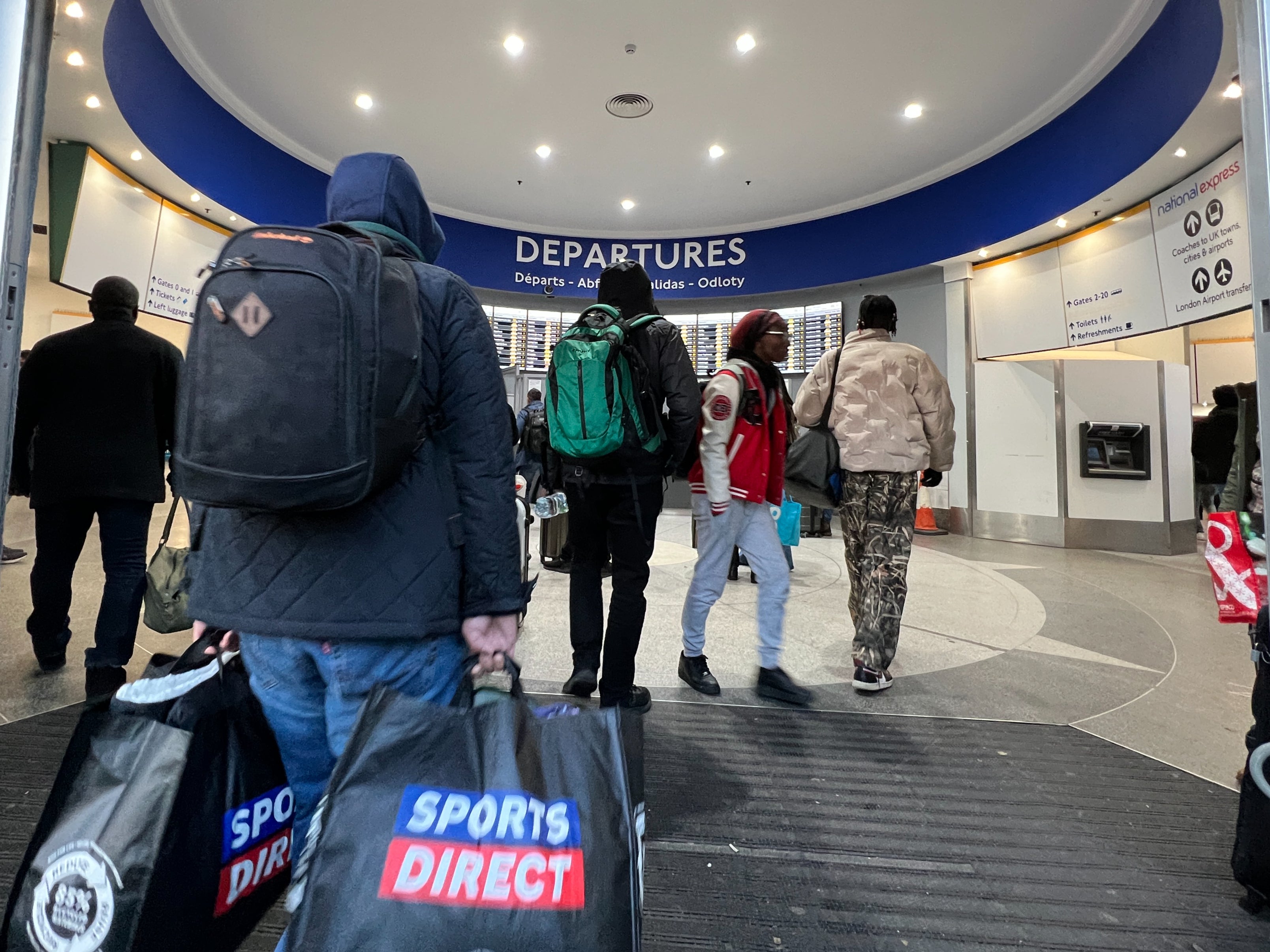 On schedule: Thousands of travellers are at Victoria Coach Station in central London