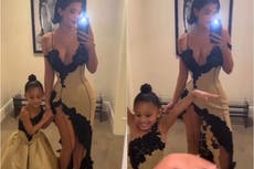 Kylie Jenner and daughter Stormi wear matching Mugler gowns for Christmas