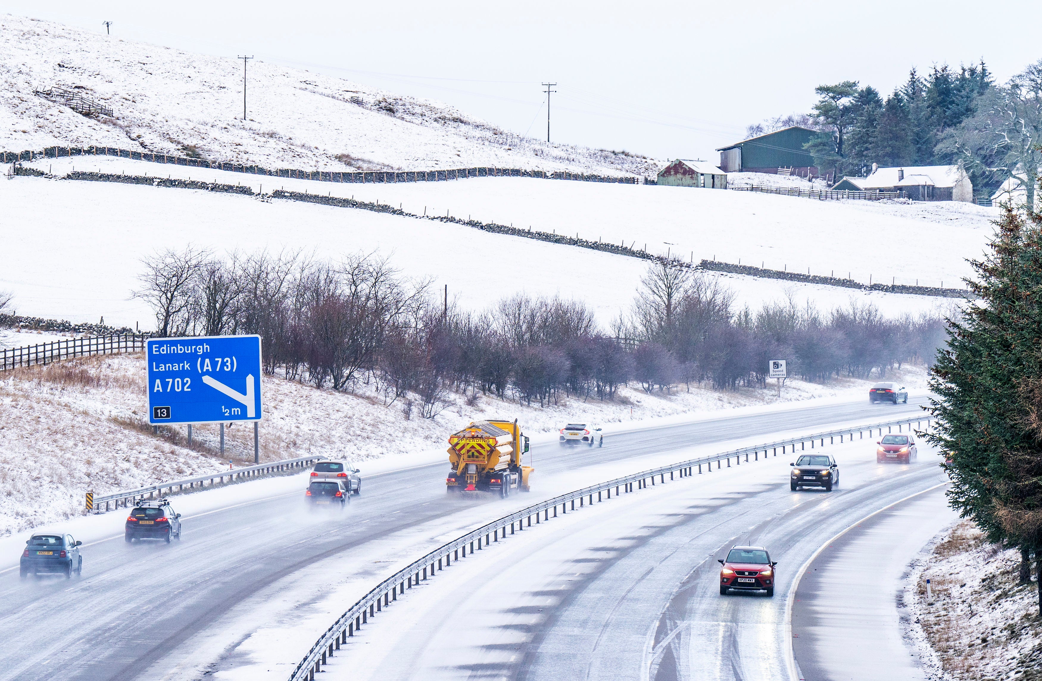 Traffic on the M74 near Abington in South Lanarkshire