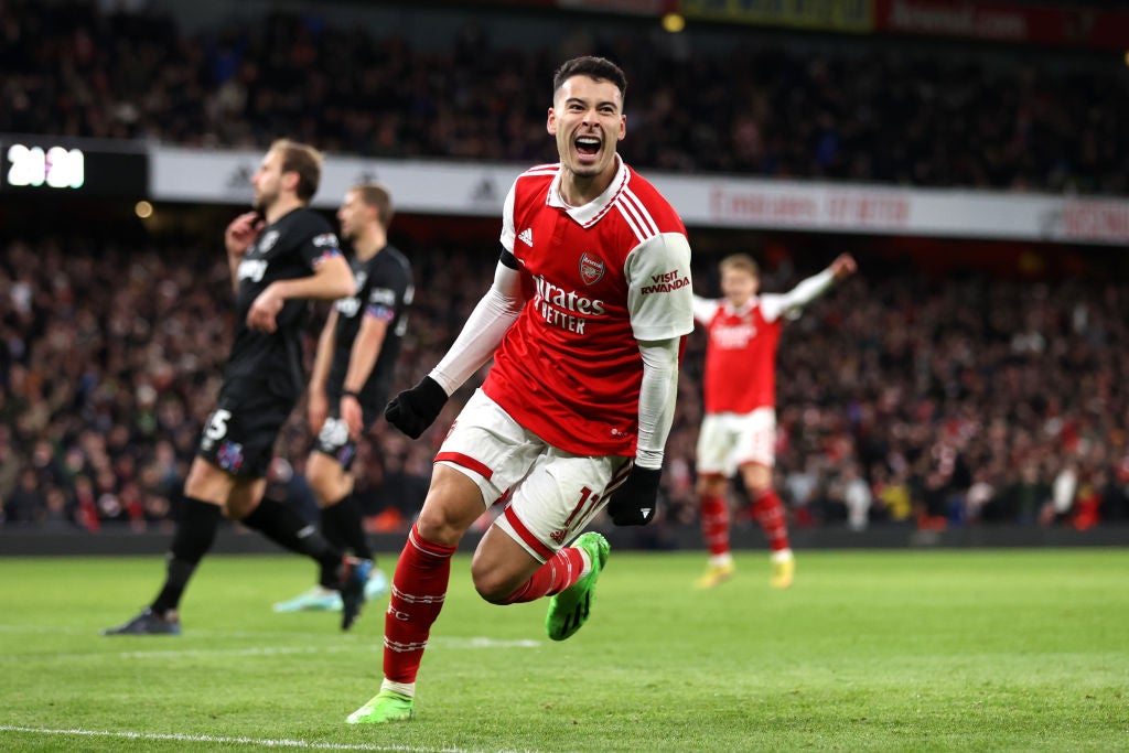 Gabriel Martinelli scores the Gunner’s second goal