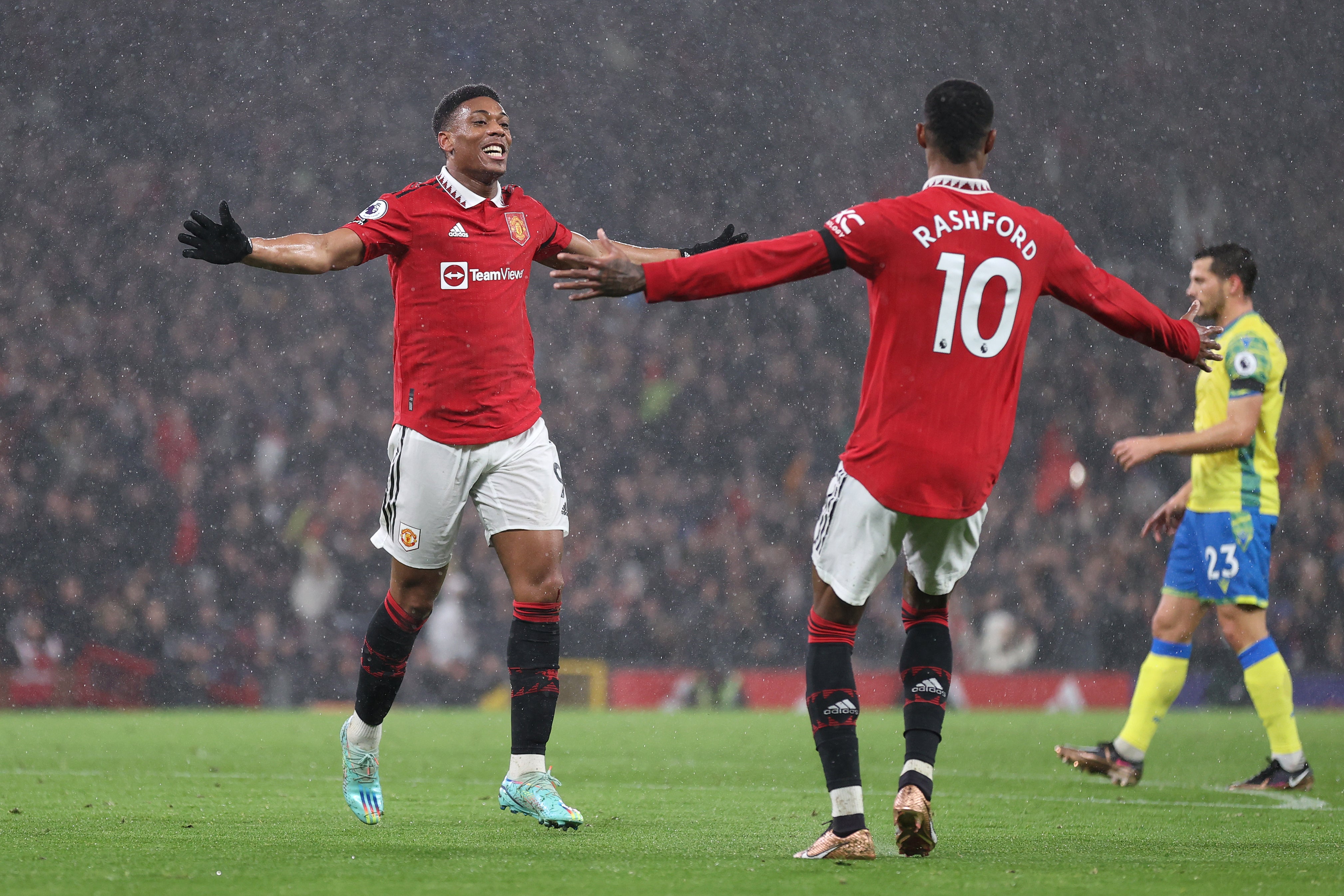 Anthony Martial and Marcus Rashford scored in the first half for United