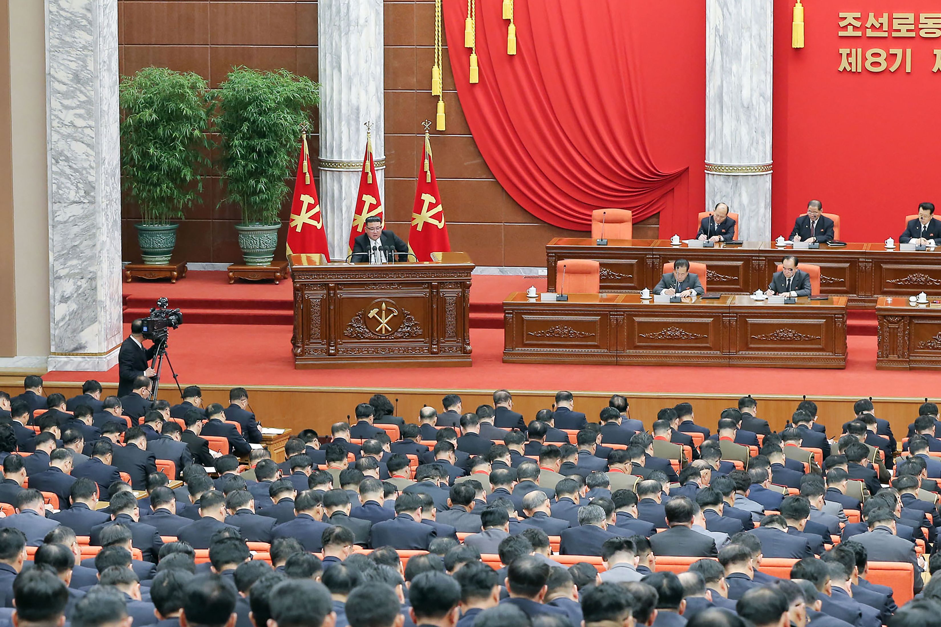 North Korea’s Kim Jong-Un at the Workers’ Party meeting