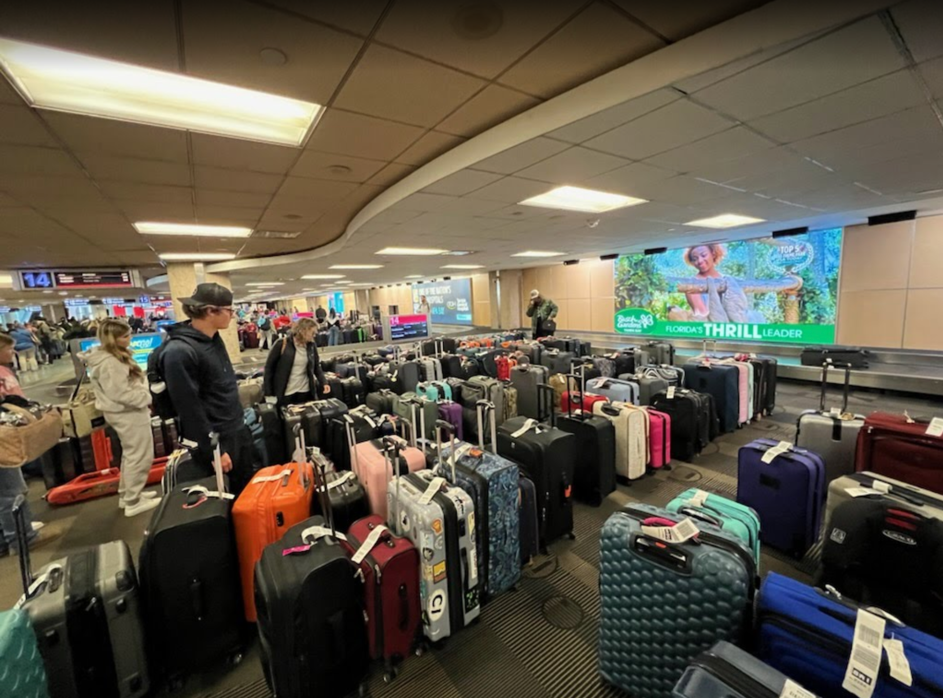 Ms Loubier-Vervisch said there were “hundreds, maybe thousands of bags” in the baggage claim area for Southwest terminal at the Tampa International Airport